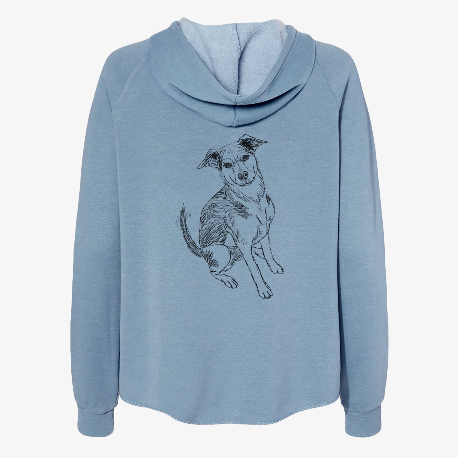 Doodled Gouda the Hound Terrier Mix - Women's Cali Wave Zip-Up Sweatshirt