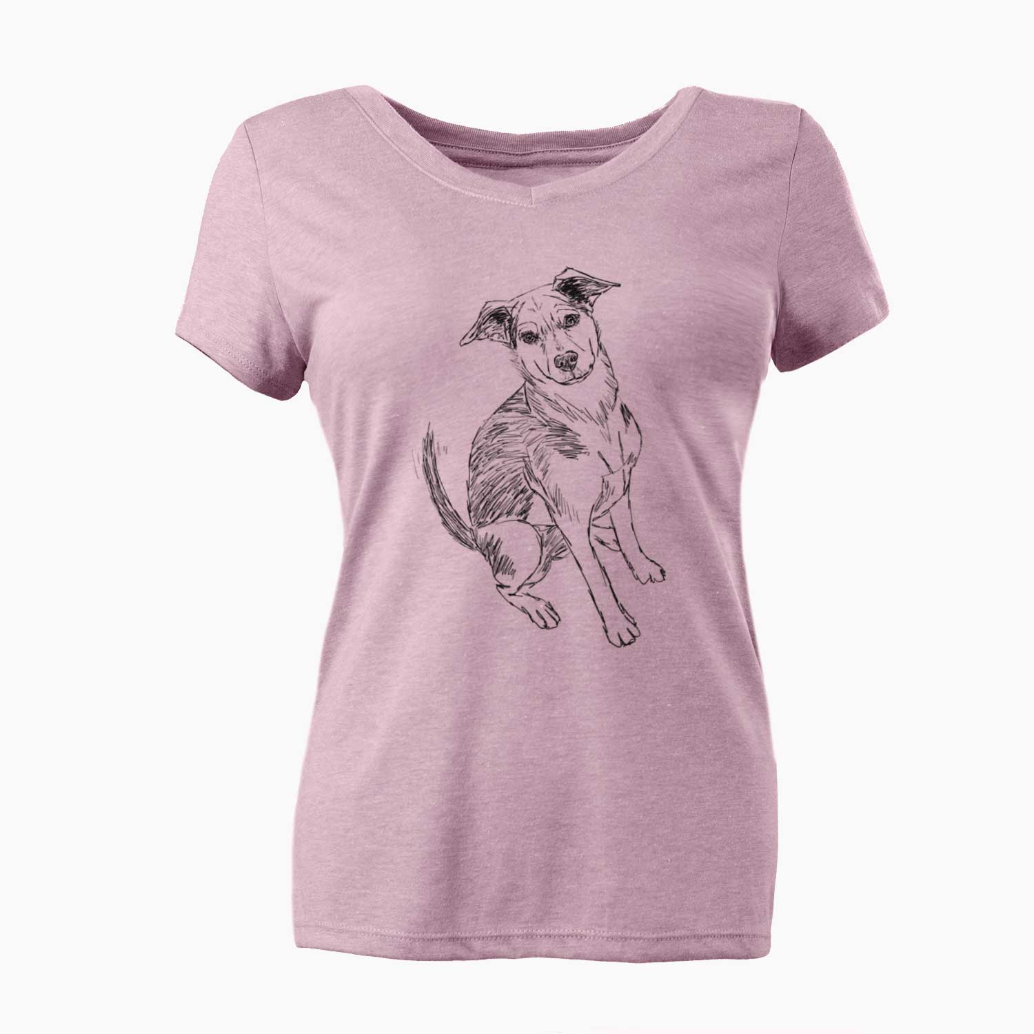 Doodled Gouda the Hound Terrier Mix - Women's V-neck Shirt