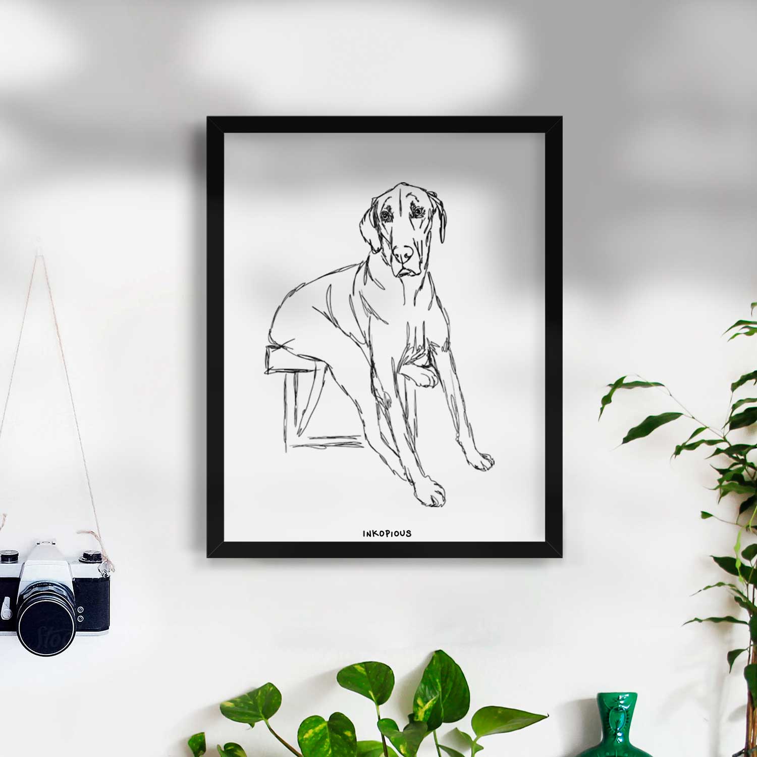 Doodled Gracie the Great Dane Art Print