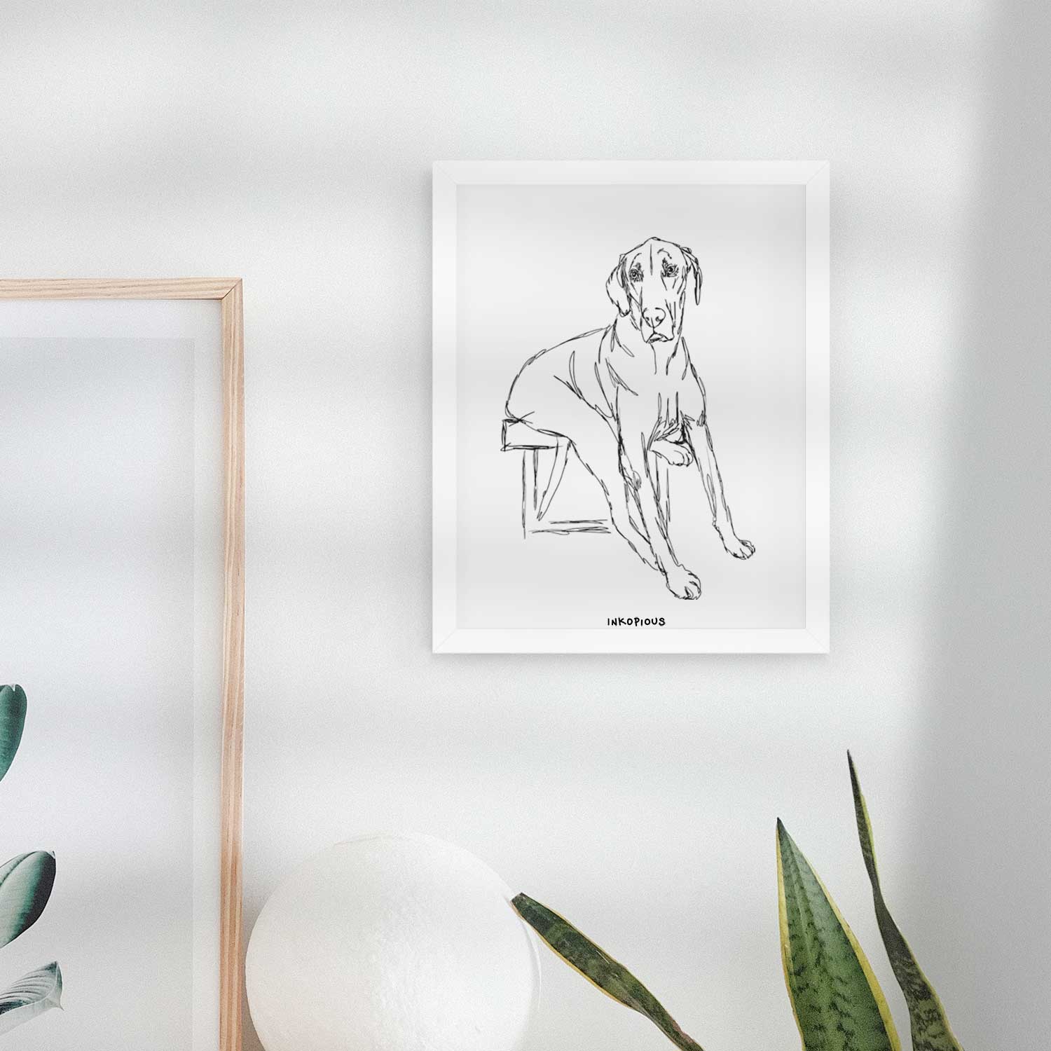 Doodled Gracie the Great Dane Art Print