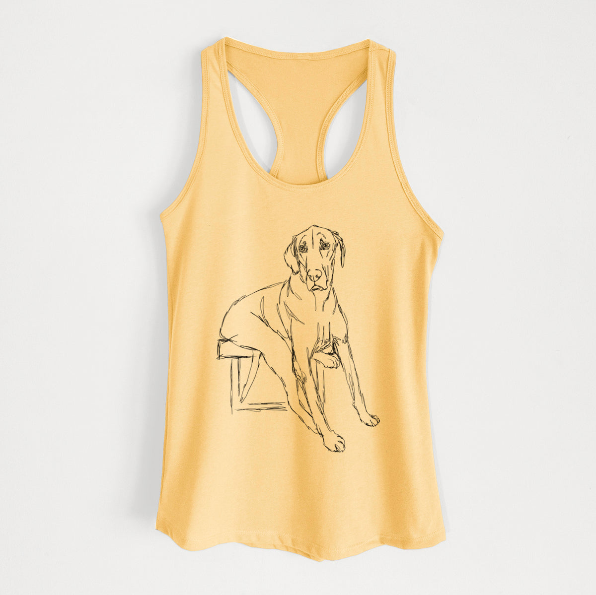 Doodled Gracie the Great Dane - Women's Racerback Tanktop