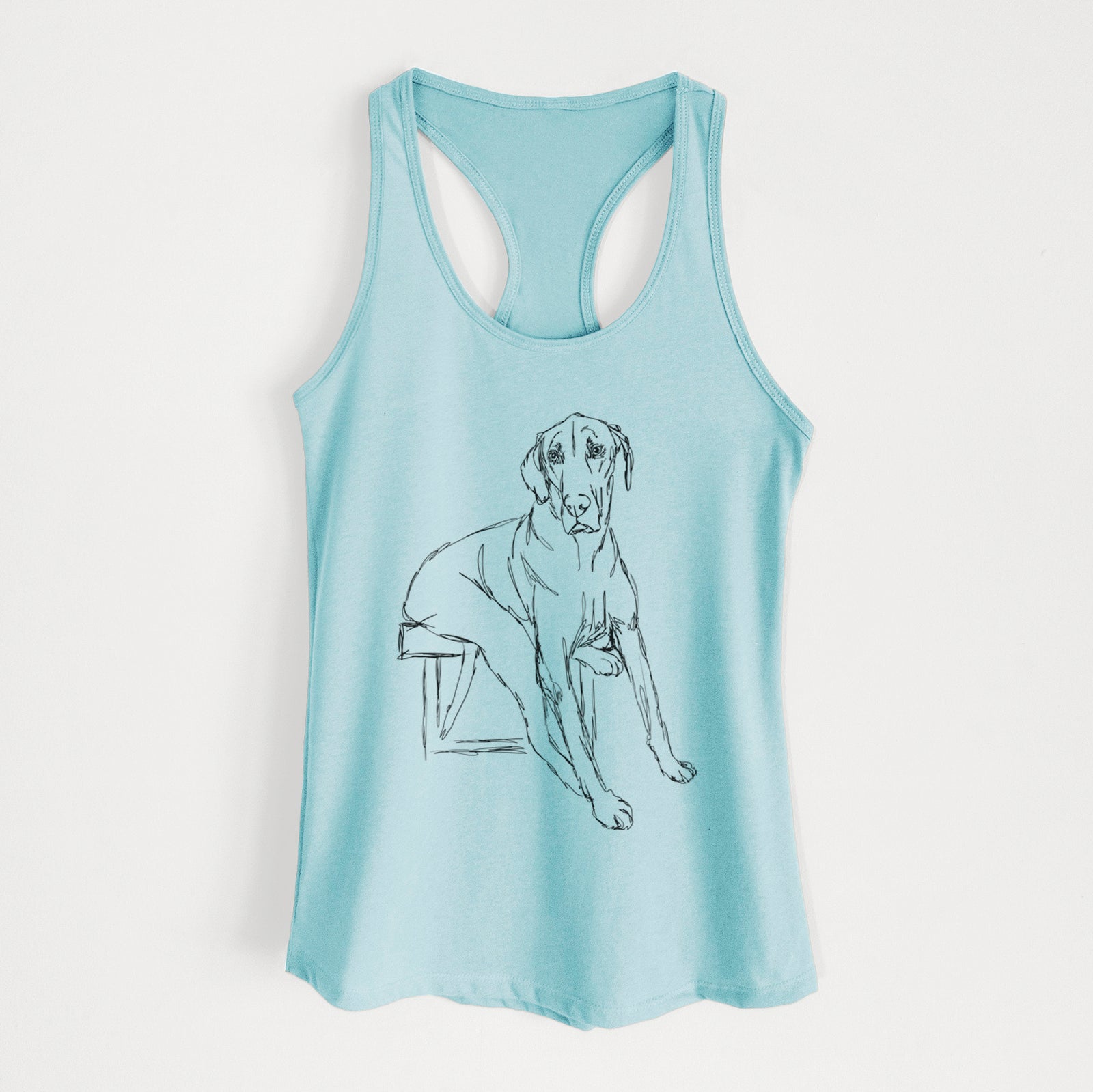 Doodled Gracie the Great Dane - Women's Racerback Tanktop