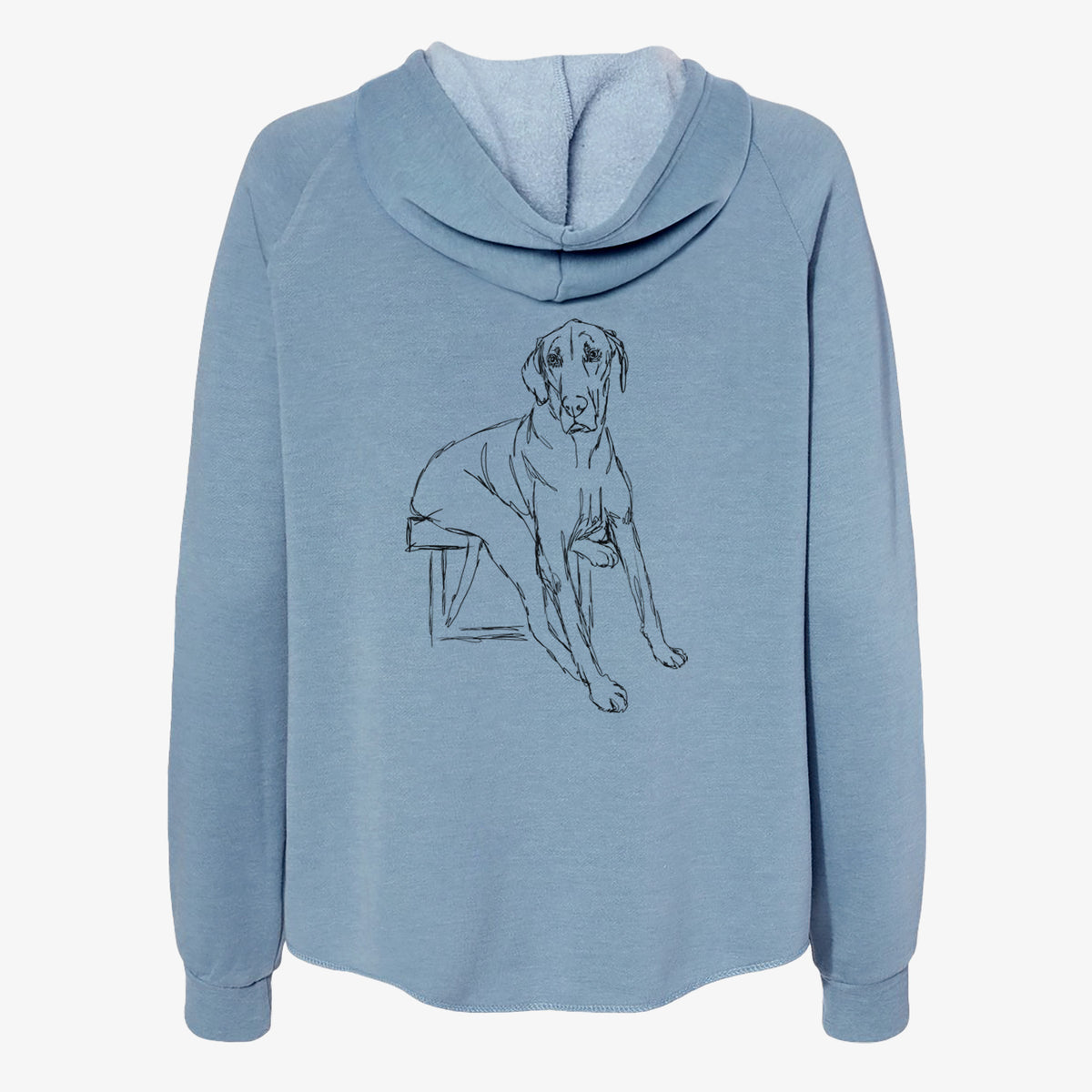 Doodled Gracie the Great Dane - Women's Cali Wave Zip-Up Sweatshirt