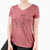 Doodled Gracie the Great Dane - Women's V-neck Shirt