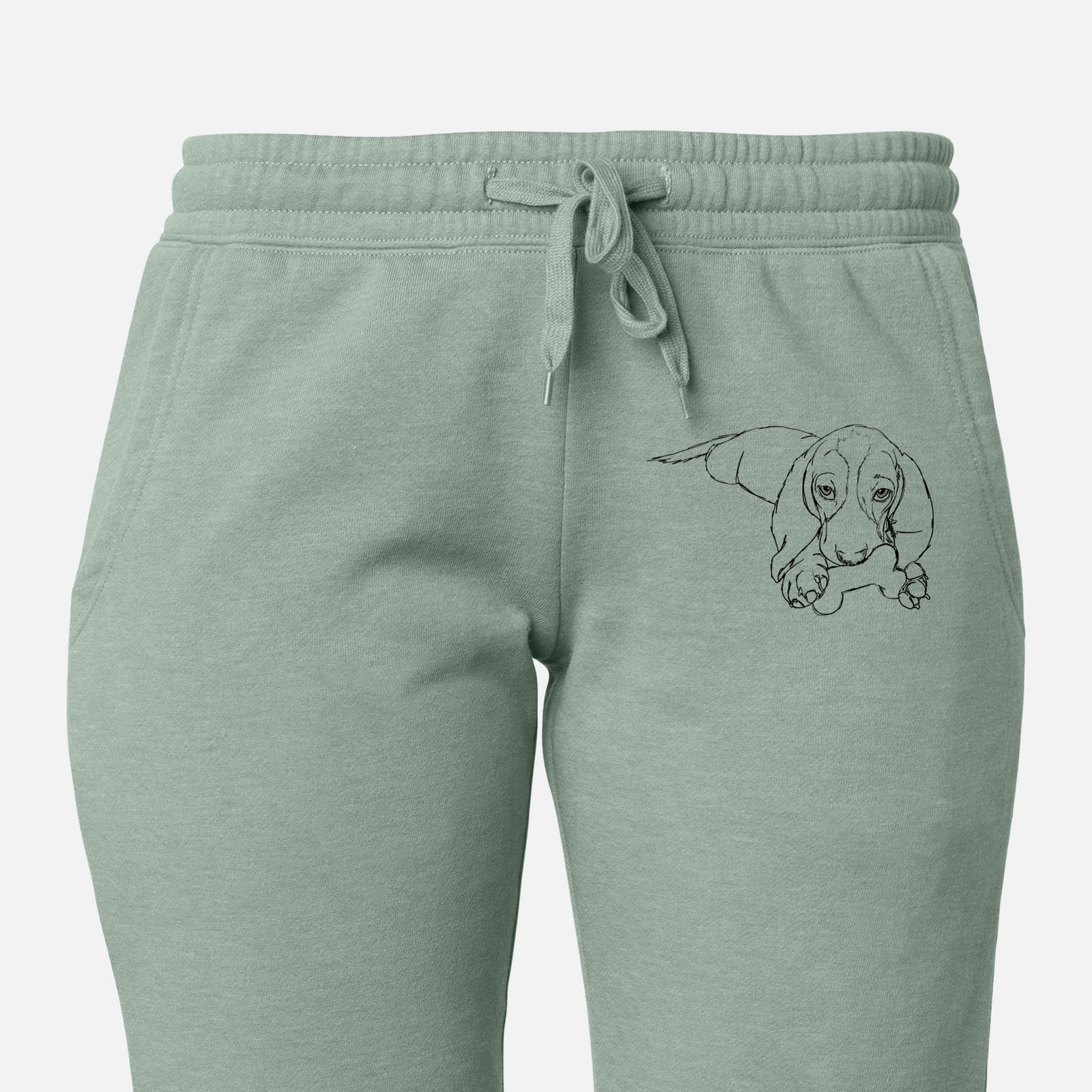 Doodled Gracie the Basset Hound - Women's Cali Wave Joggers