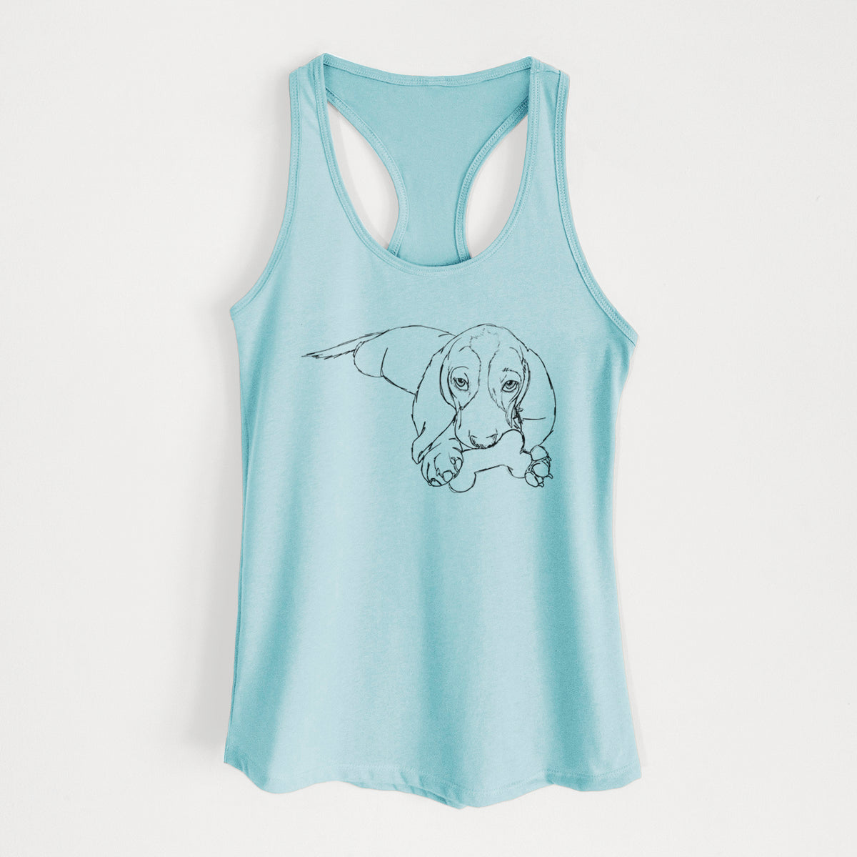 Doodled Gracie the Basset Hound - Women&#39;s Racerback Tanktop