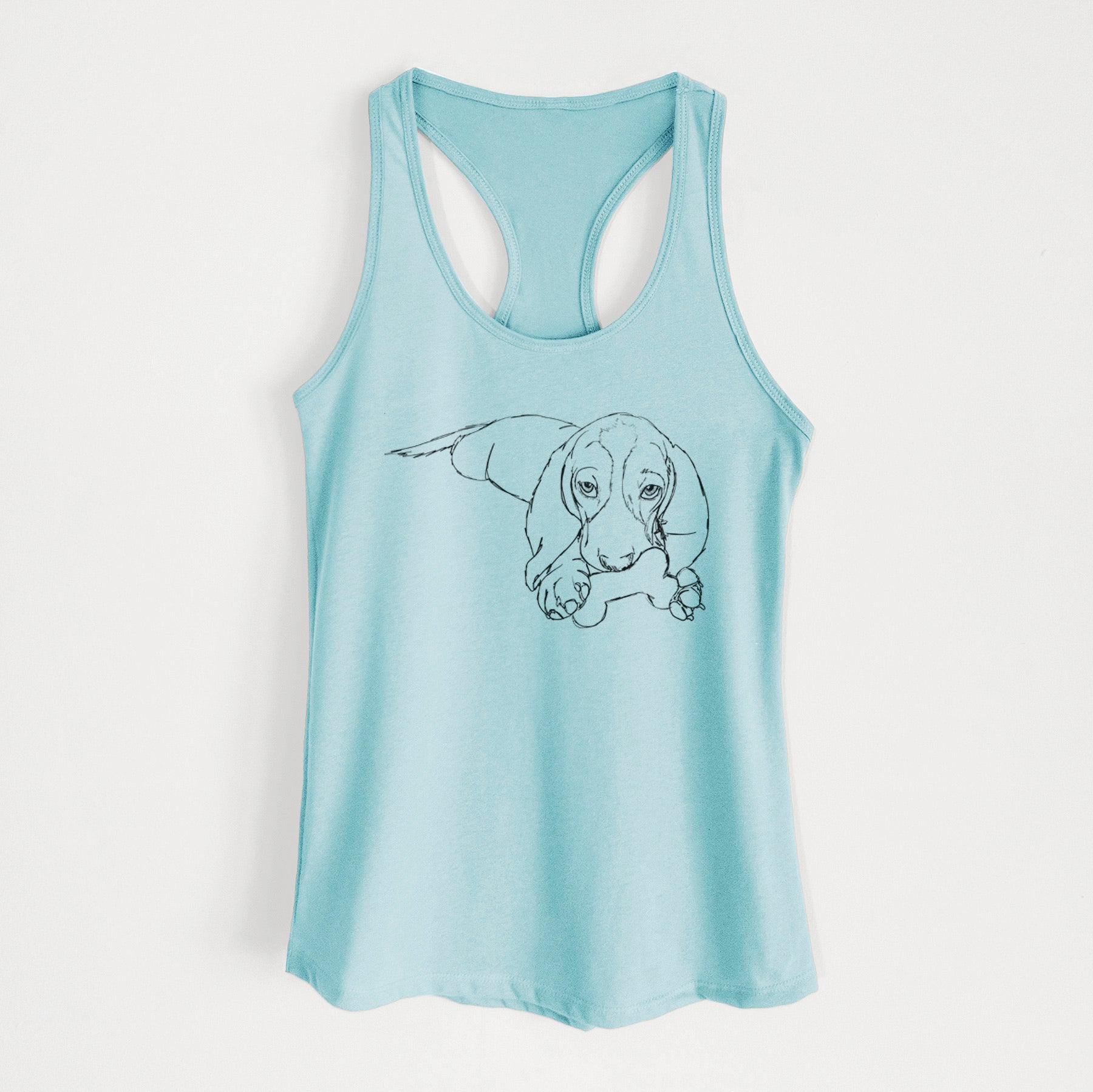 Doodled Gracie the Basset Hound - Women's Racerback Tanktop