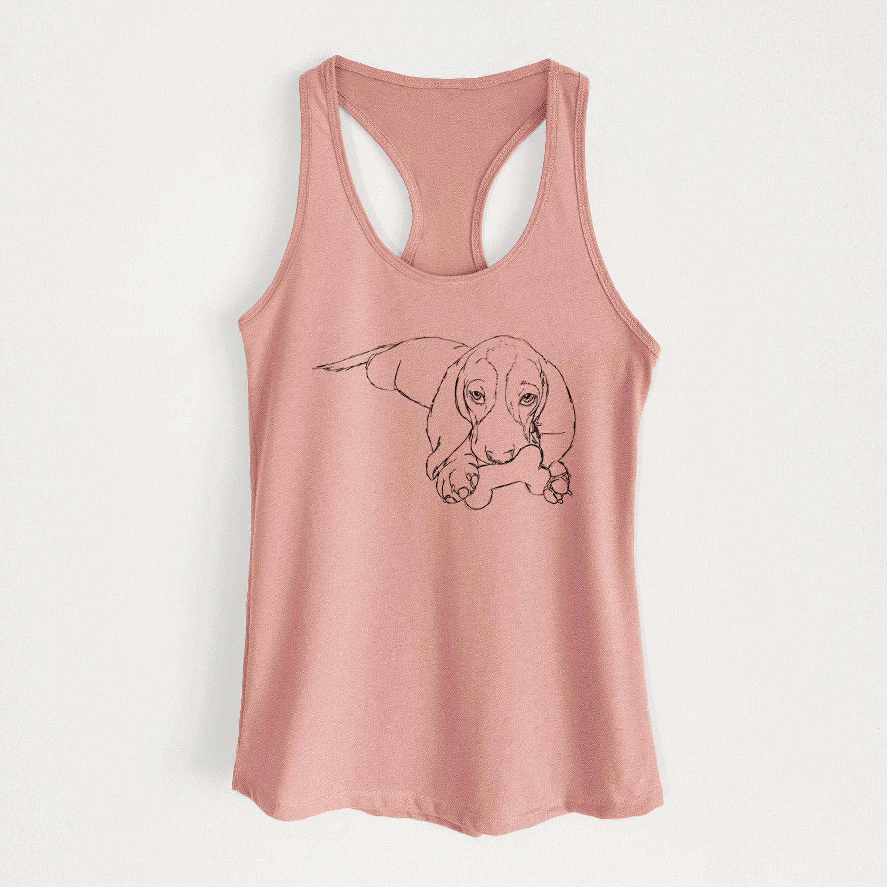 Doodled Gracie the Basset Hound - Women's Racerback Tanktop