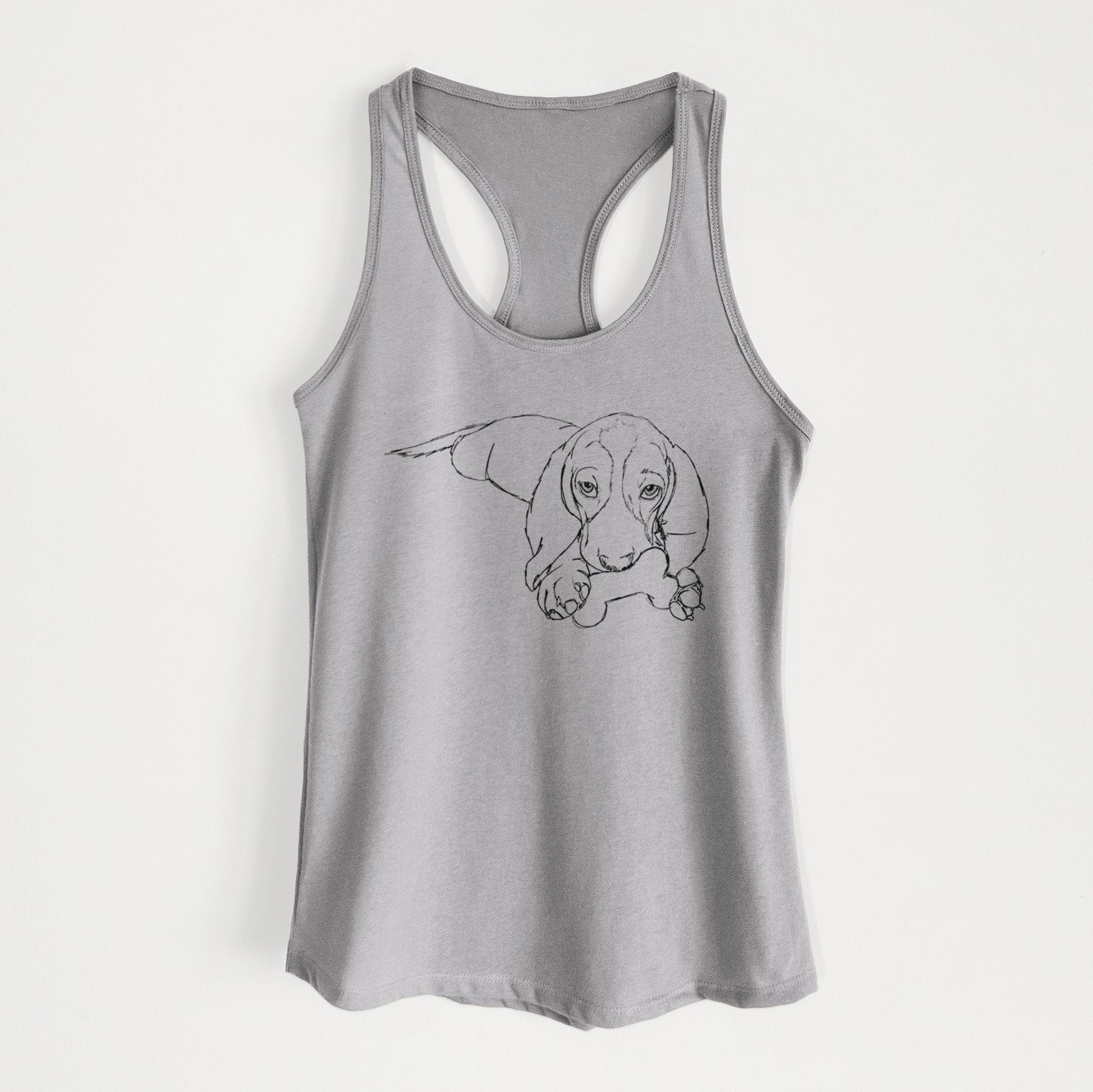 Doodled Gracie the Basset Hound - Women's Racerback Tanktop