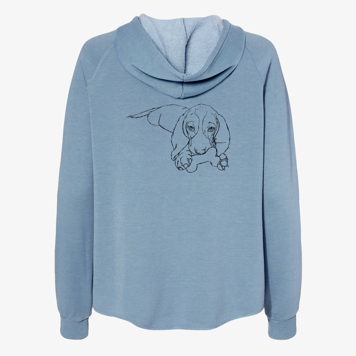 Doodled Gracie the Basset Hound - Women's Cali Wave Zip-Up Sweatshirt