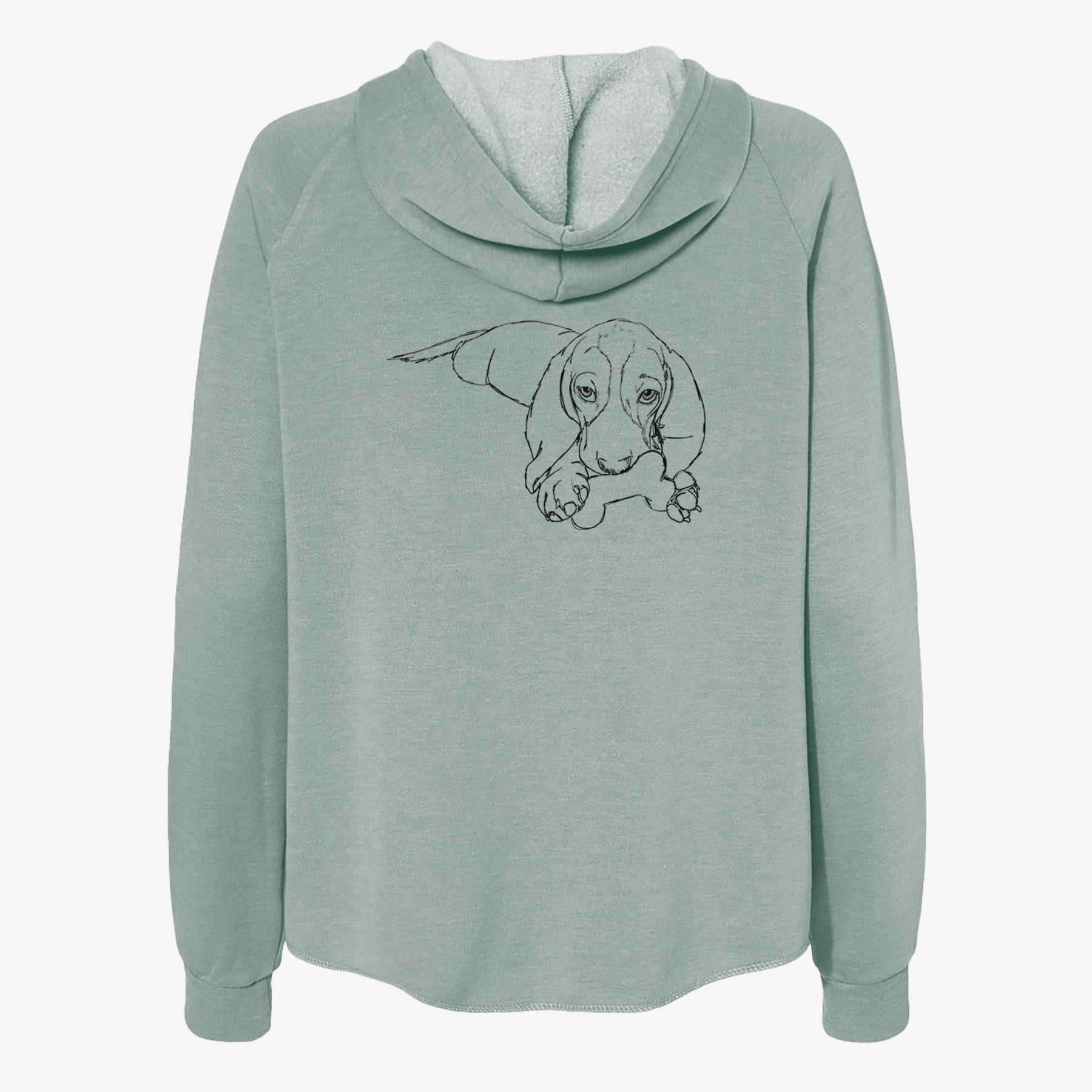 Doodled Gracie the Basset Hound - Women's Cali Wave Zip-Up Sweatshirt