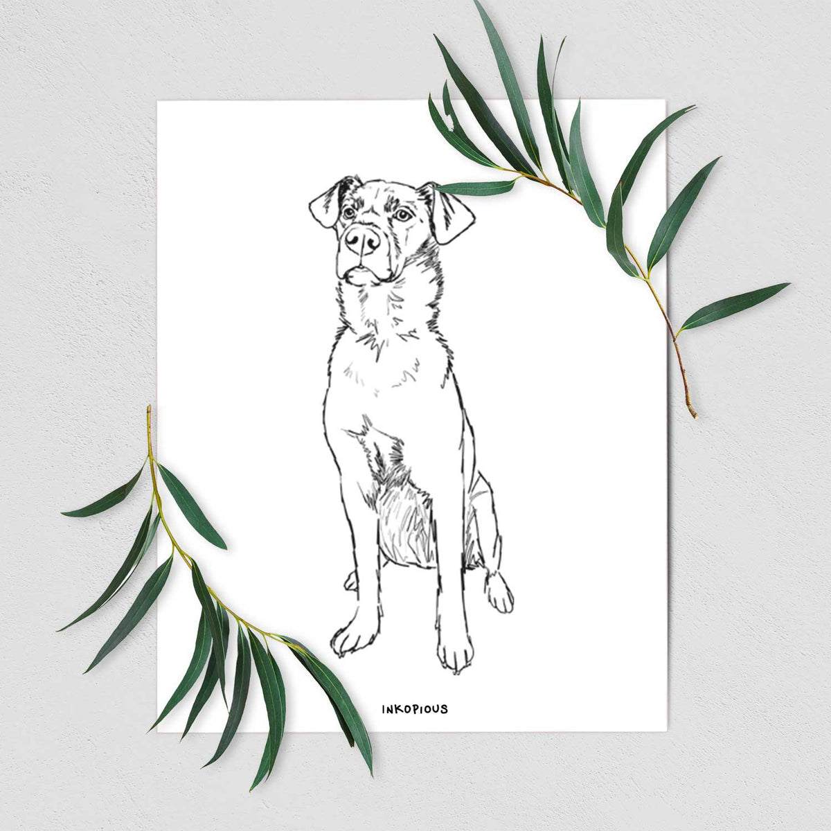 Doodled Grayson the Mixed Breed Art Print