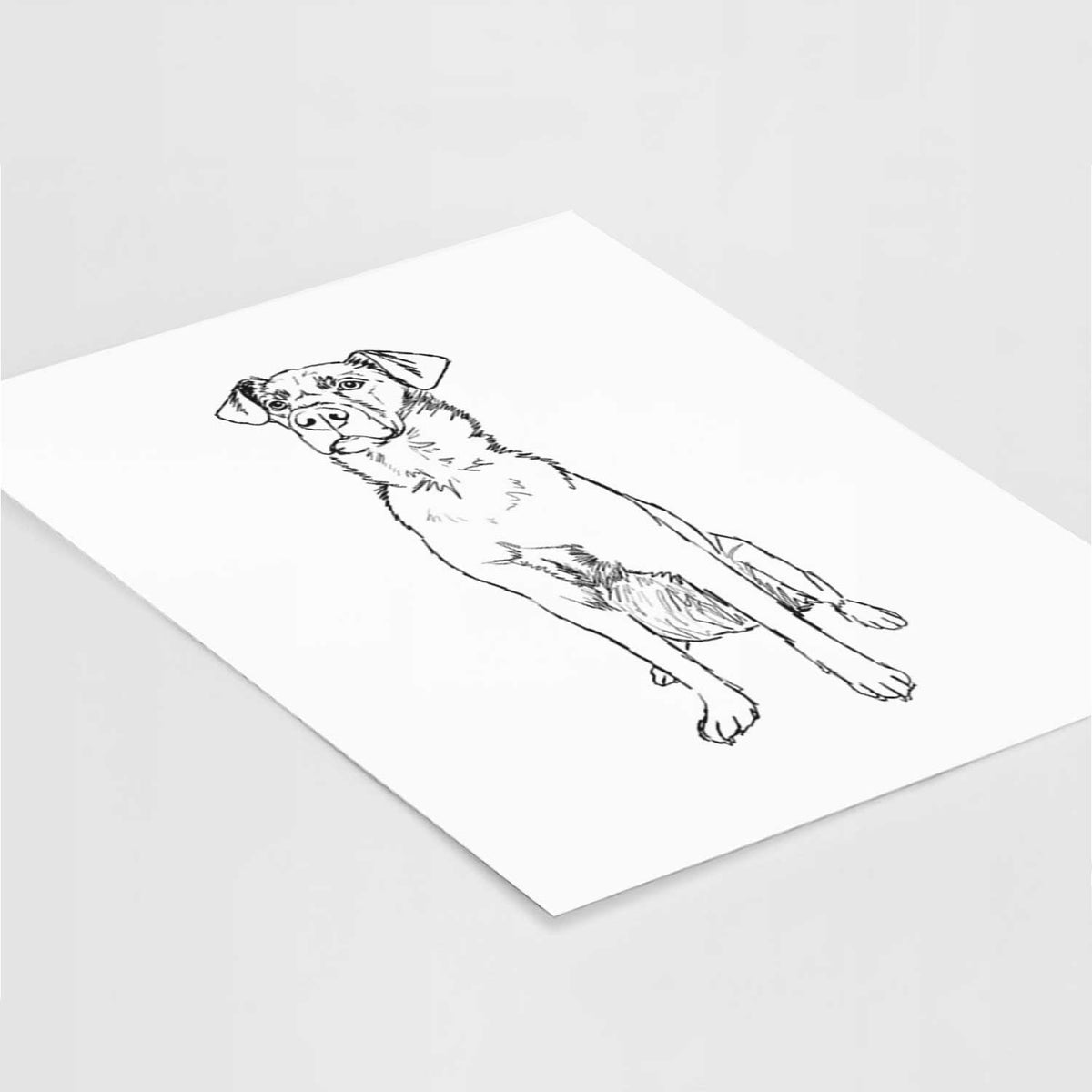 Doodled Grayson the Mixed Breed Art Print