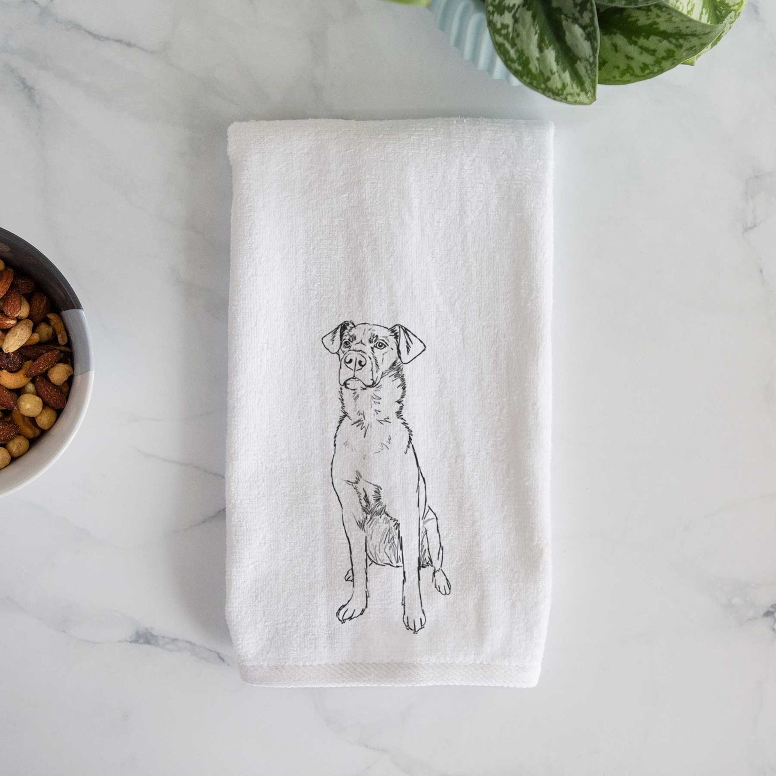 Doodled Grayson the Mixed Breed Decorative Hand Towel