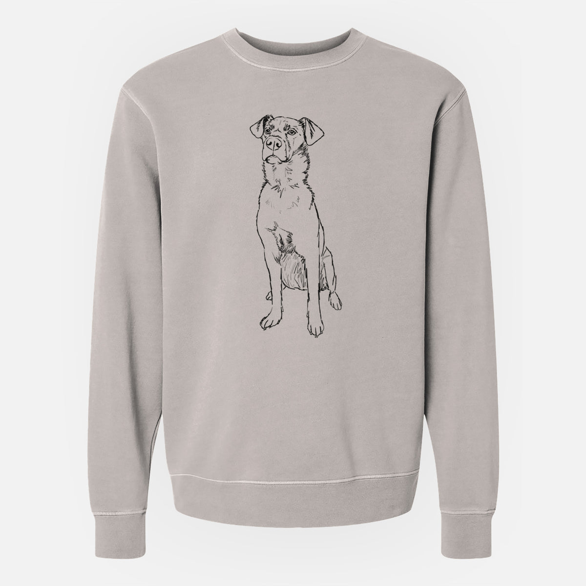 Doodled Grayson the Mixed Breed - Unisex Pigment Dyed Crew Sweatshirt