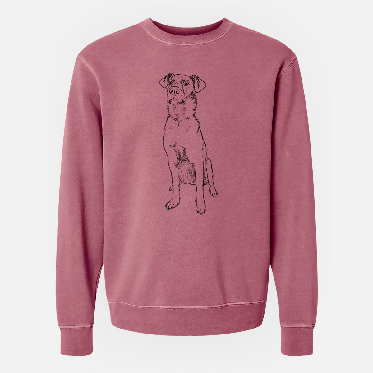 Doodled Grayson the Mixed Breed - Unisex Pigment Dyed Crew Sweatshirt