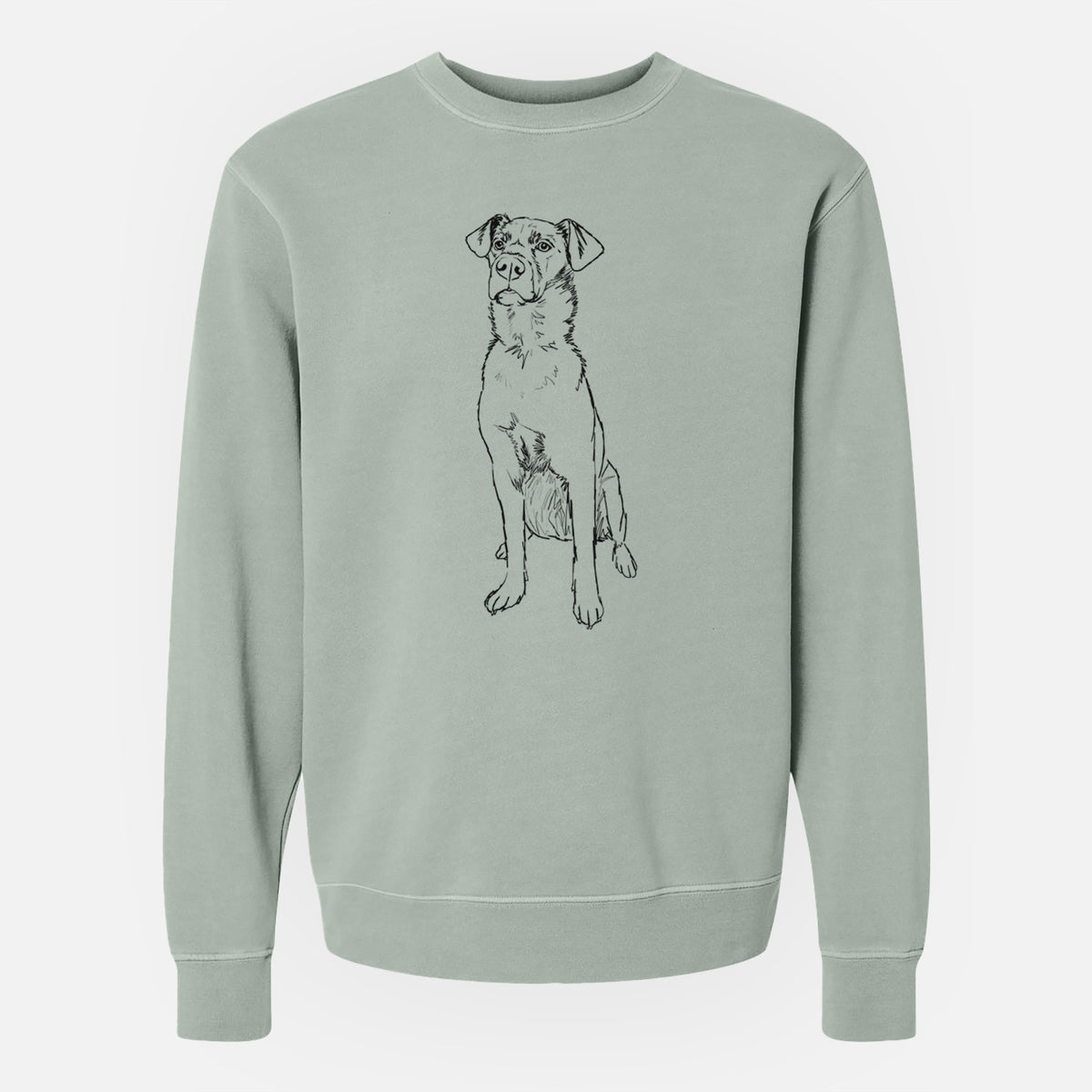 Doodled Grayson the Mixed Breed - Unisex Pigment Dyed Crew Sweatshirt