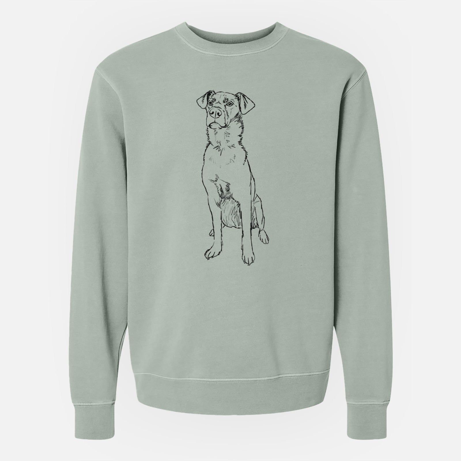 Doodled Grayson the Mixed Breed - Unisex Pigment Dyed Crew Sweatshirt
