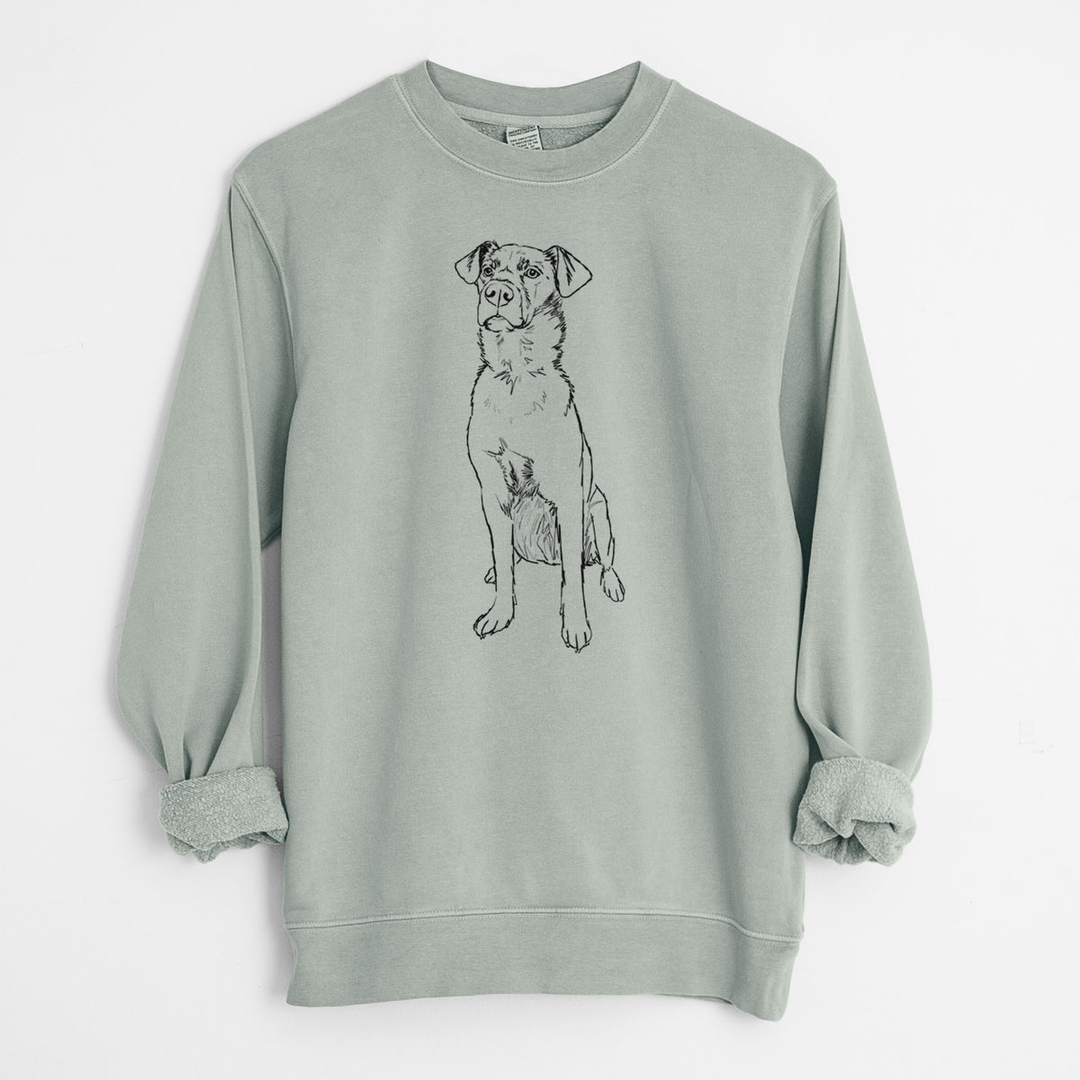 Doodled Grayson the Mixed Breed - Unisex Pigment Dyed Crew Sweatshirt