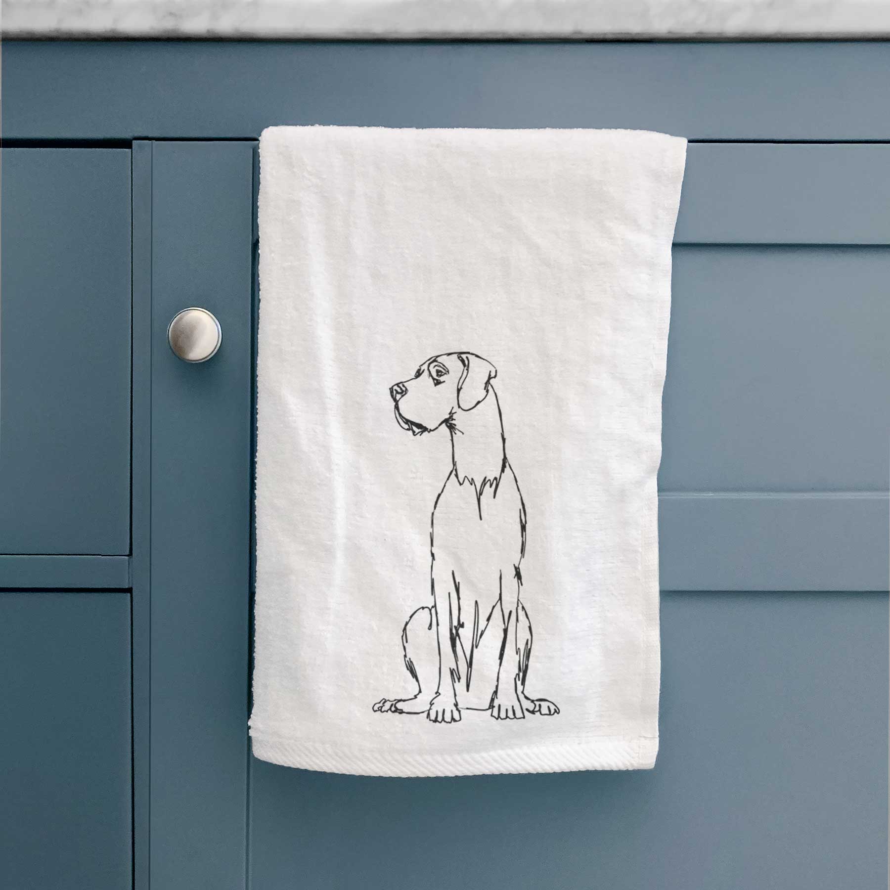 Doodled Great Dane Decorative Hand Towel