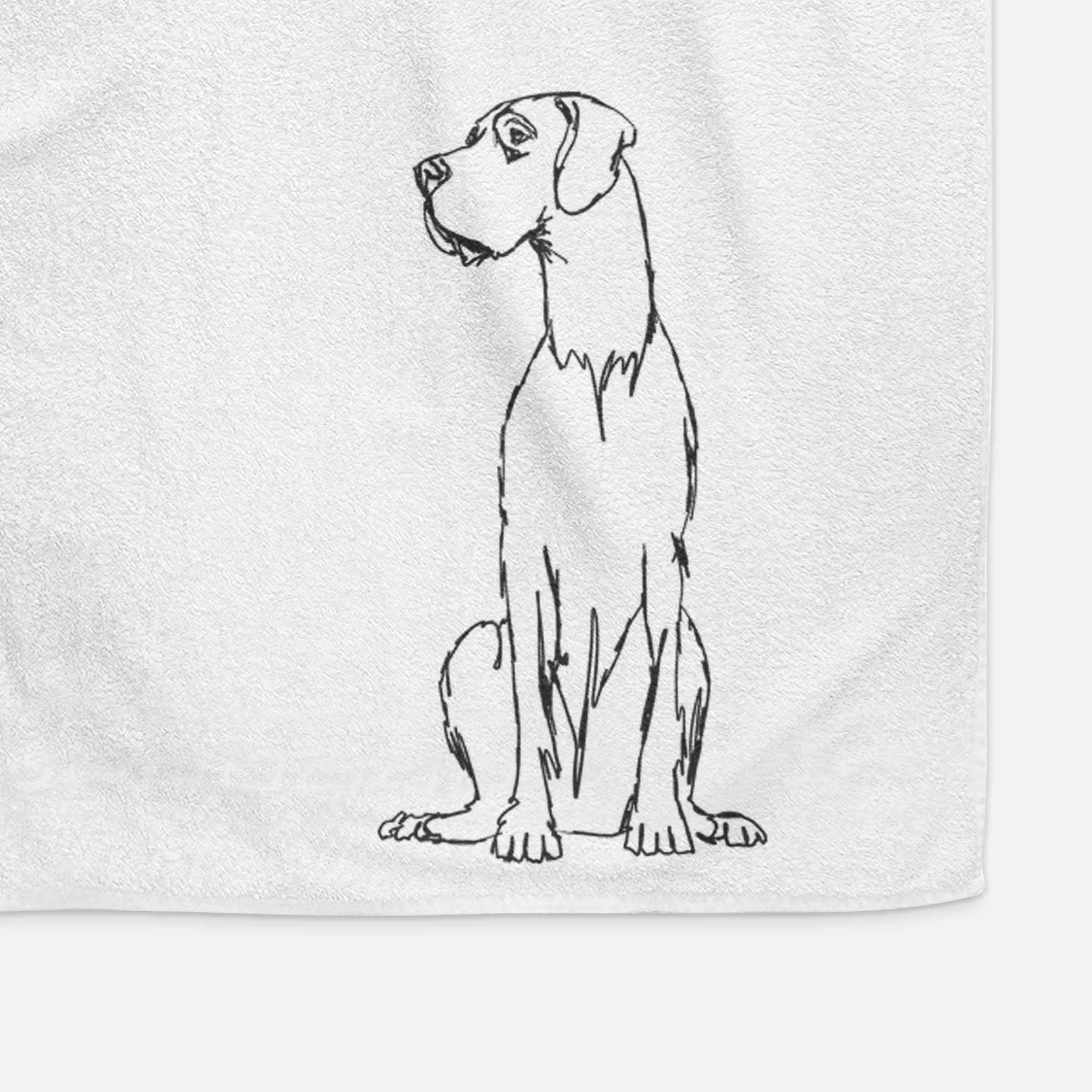 Doodled Great Dane Decorative Hand Towel