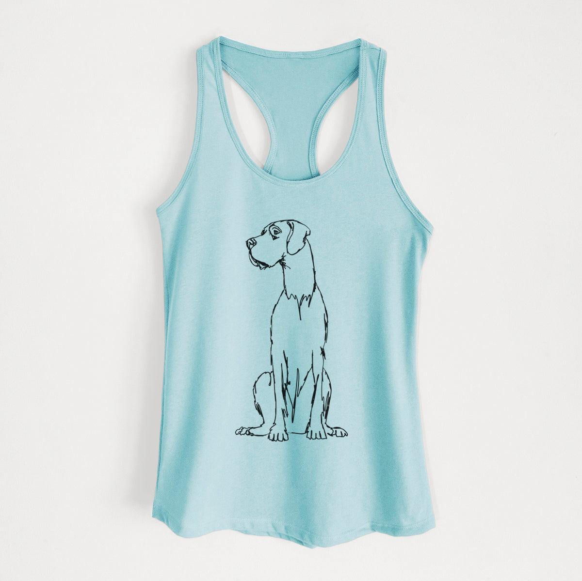 Doodled Great Dane - Women&#39;s Racerback Tanktop