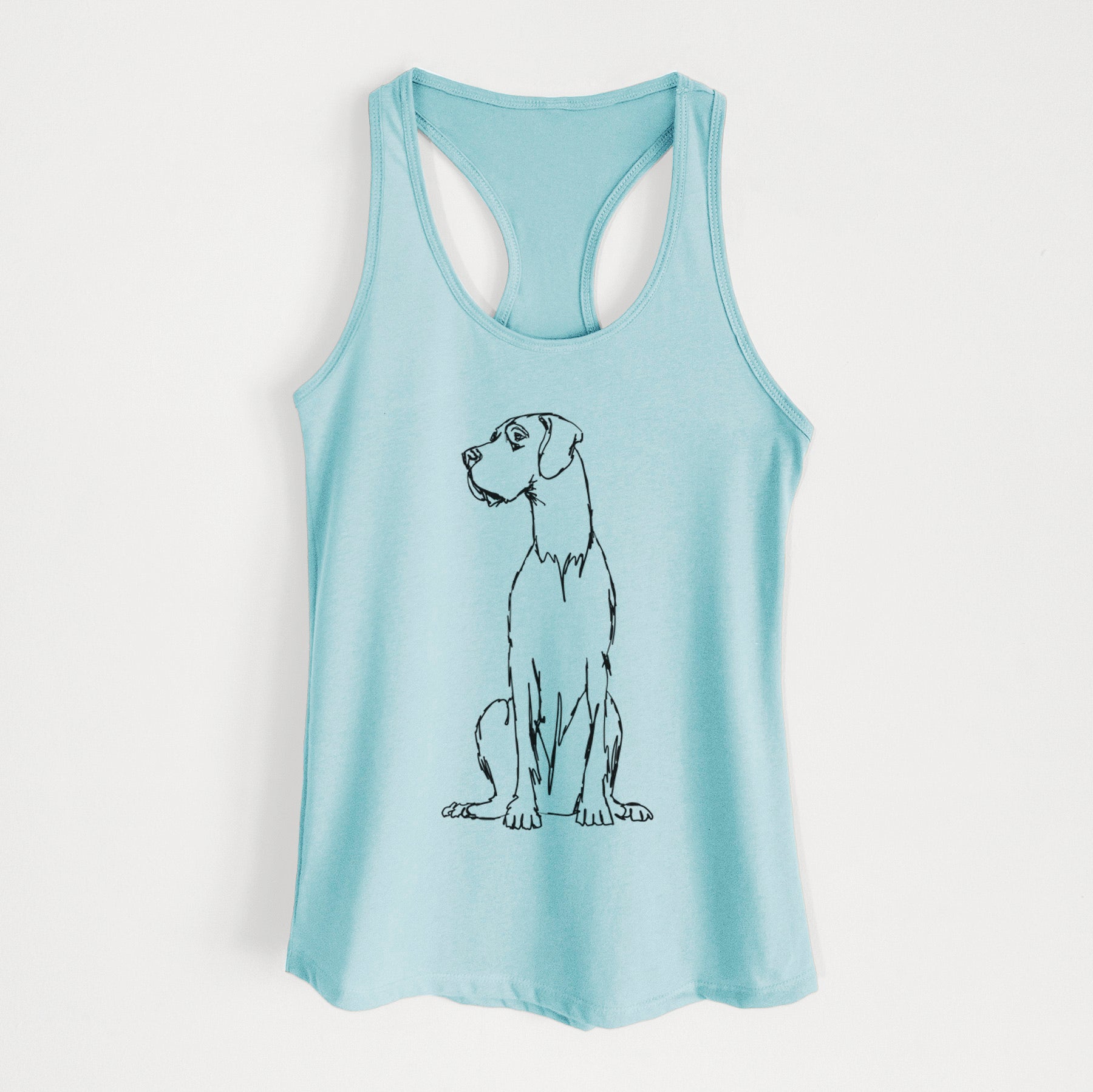 Doodled Great Dane - Women's Racerback Tanktop