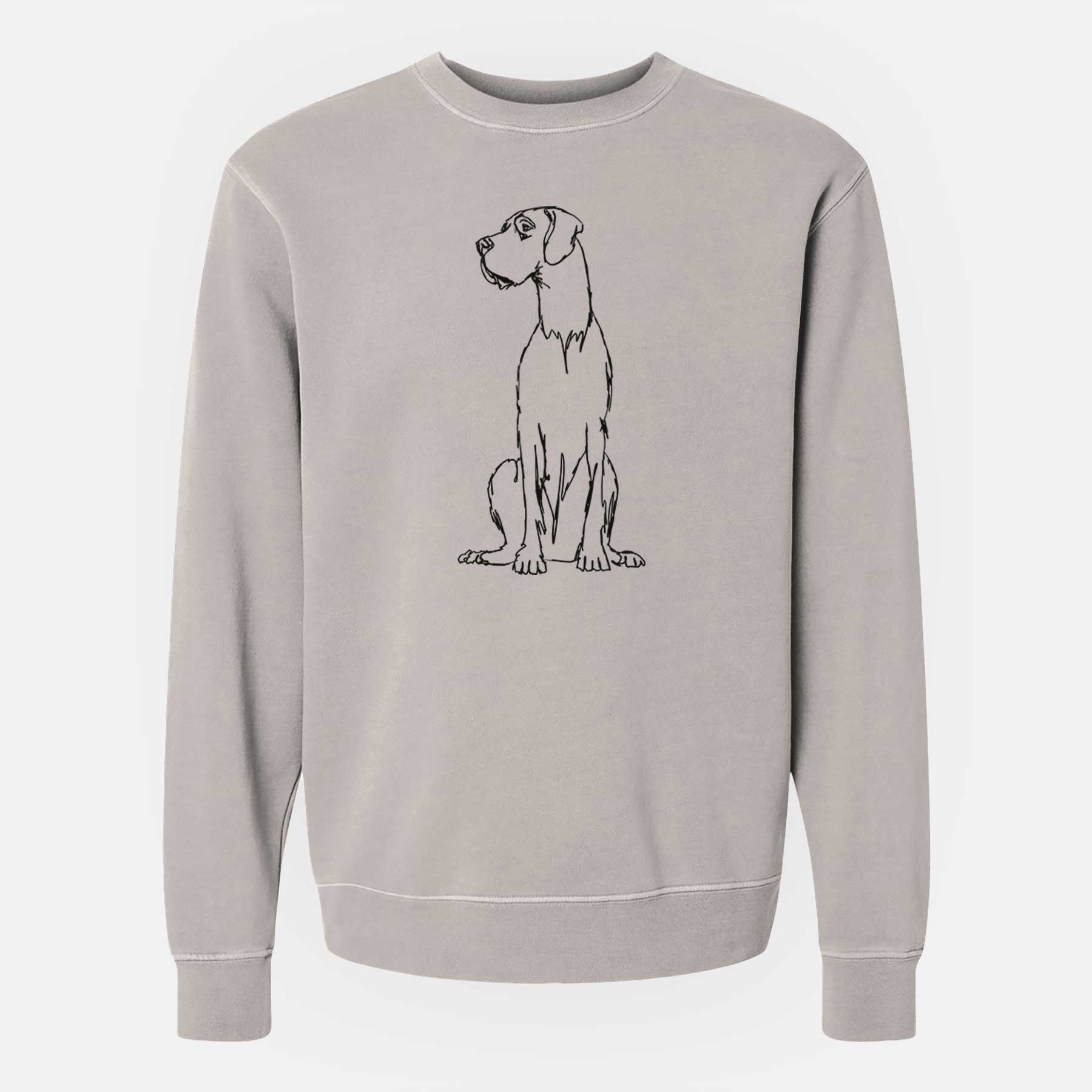 Doodled Great Dane the  - Unisex Pigment Dyed Crew Sweatshirt