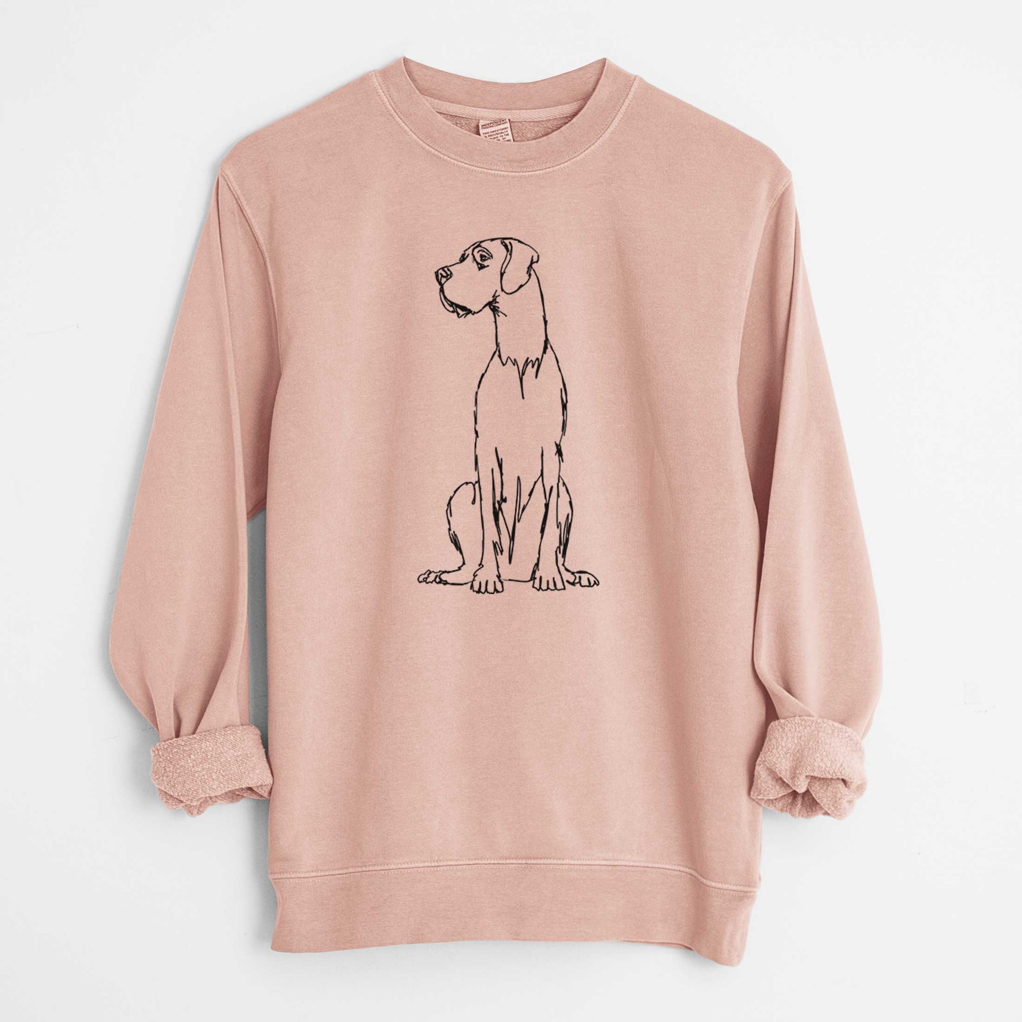 Doodled Great Dane the  - Unisex Pigment Dyed Crew Sweatshirt