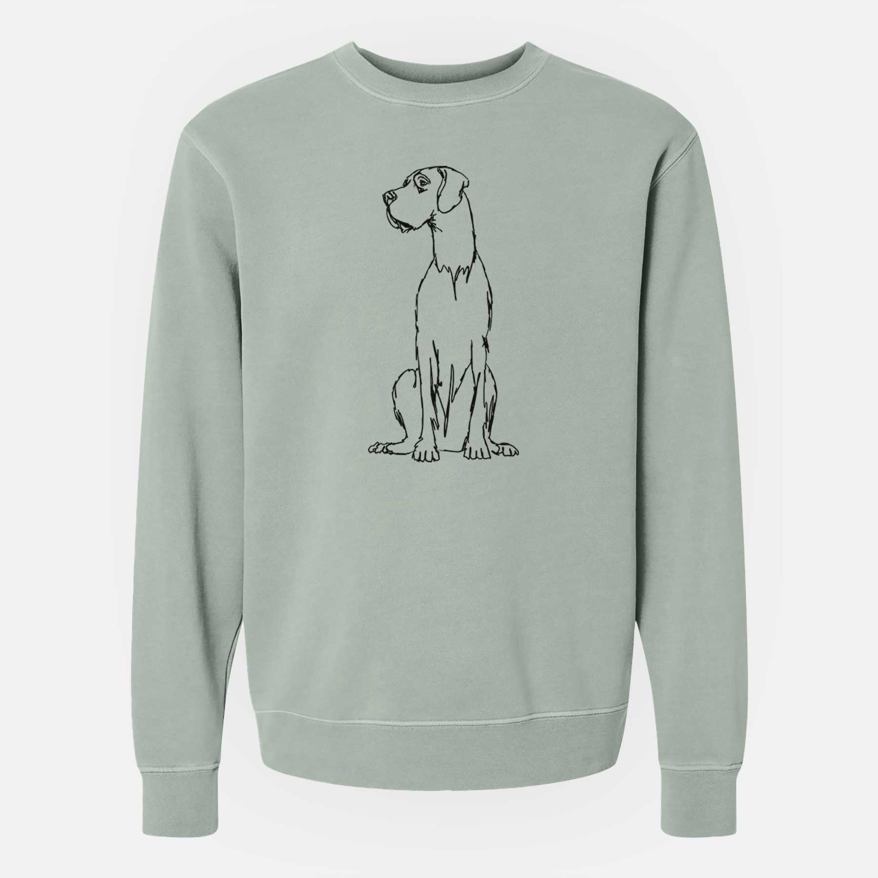 Doodled Great Dane the  - Unisex Pigment Dyed Crew Sweatshirt