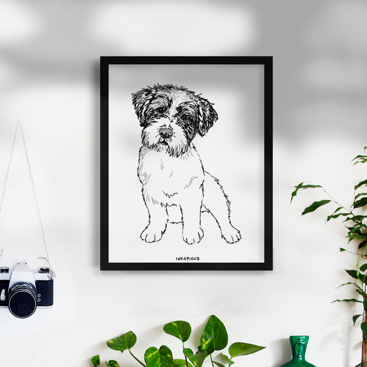 Doodled Groot the Maltese Mix Art Print