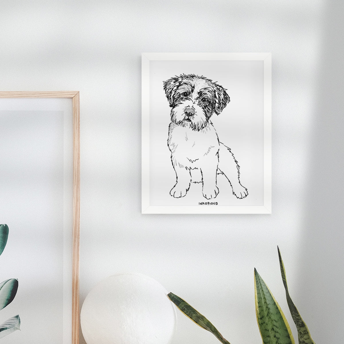 Doodled Groot the Maltese Mix Art Print