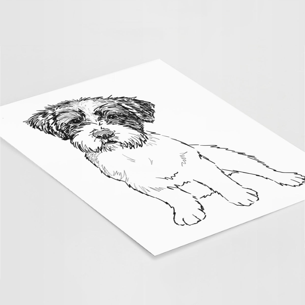 Doodled Groot the Maltese Mix Art Print