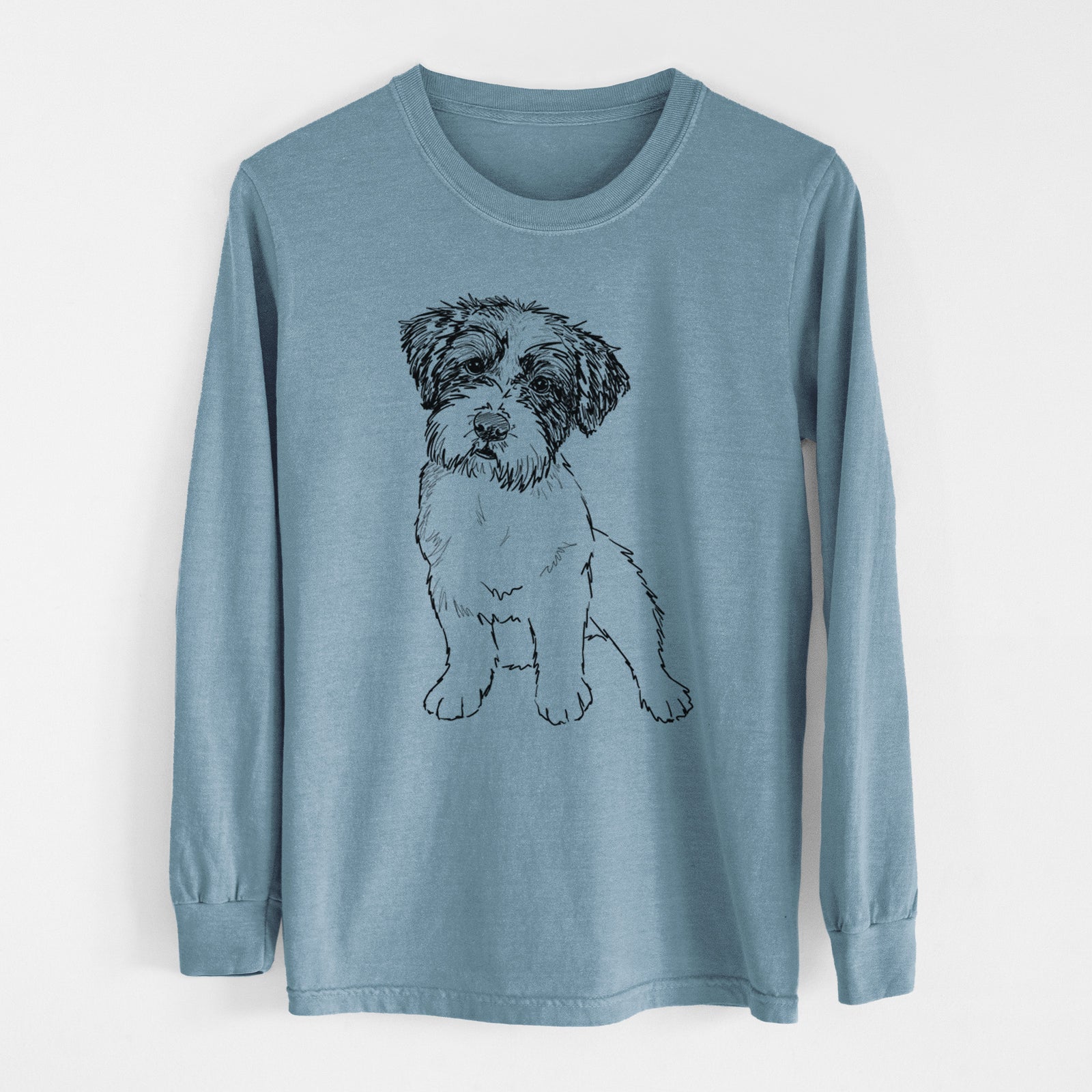 Doodled Groot the Maltese Mix - Heavyweight 100% Cotton Long Sleeve