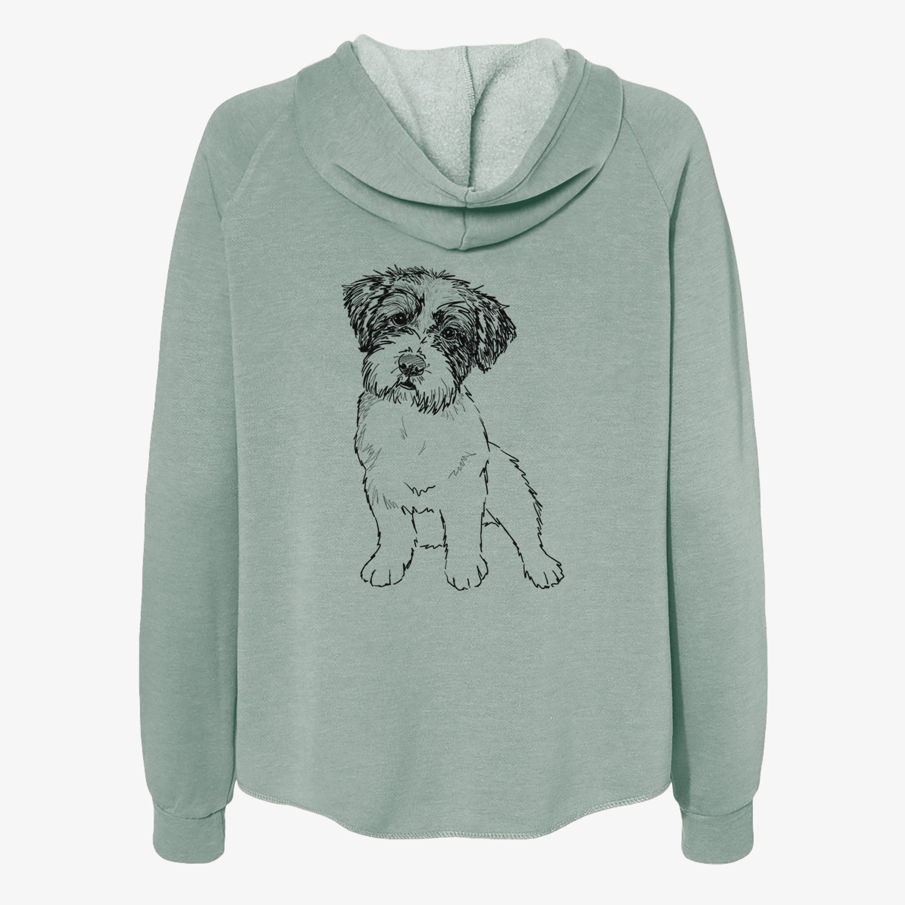 Doodled Groot the Maltese Mix - Women's Cali Wave Zip-Up Sweatshirt