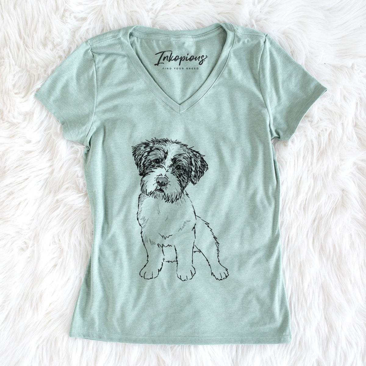 Doodled Groot the Maltese Mix - Women&#39;s V-neck Shirt