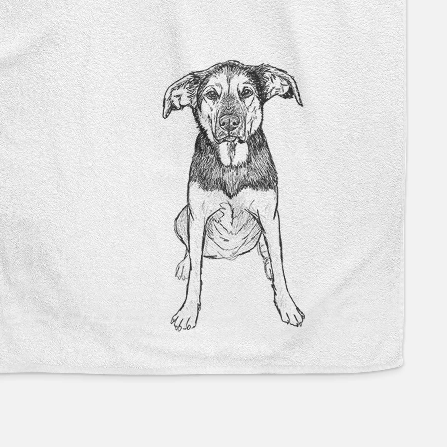 Doodled Gunner the Hound Mix Decorative Hand Towel