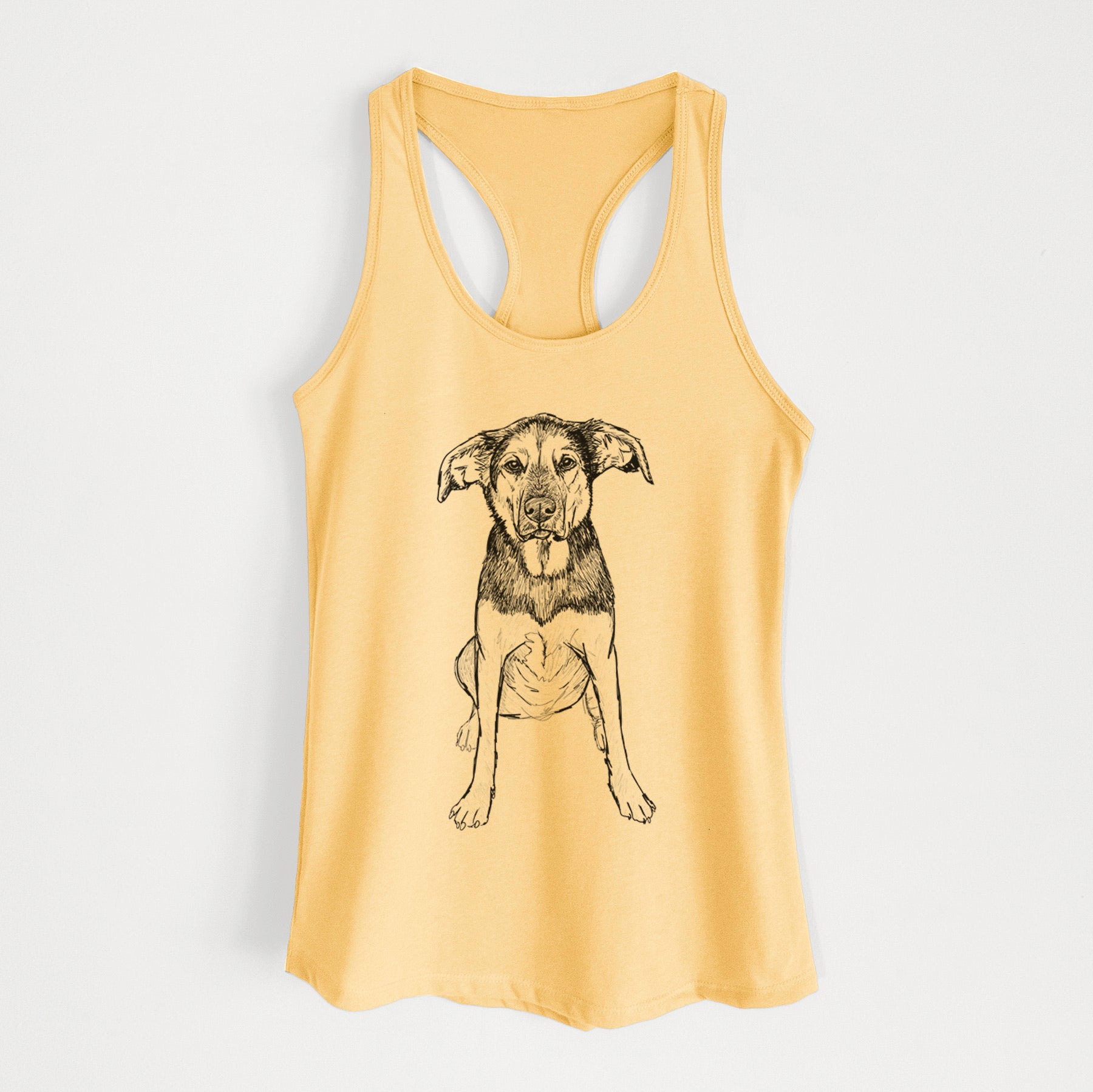 Doodled Gunner the Hound Mix - Women's Racerback Tanktop