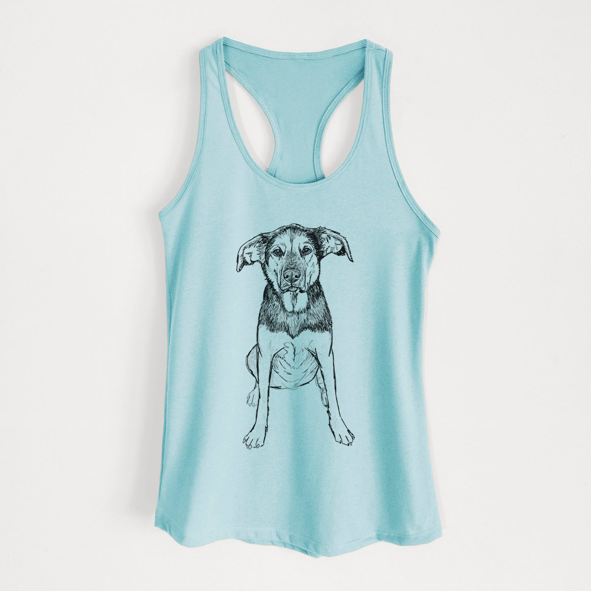 Doodled Gunner the Hound Mix - Women&#39;s Racerback Tanktop