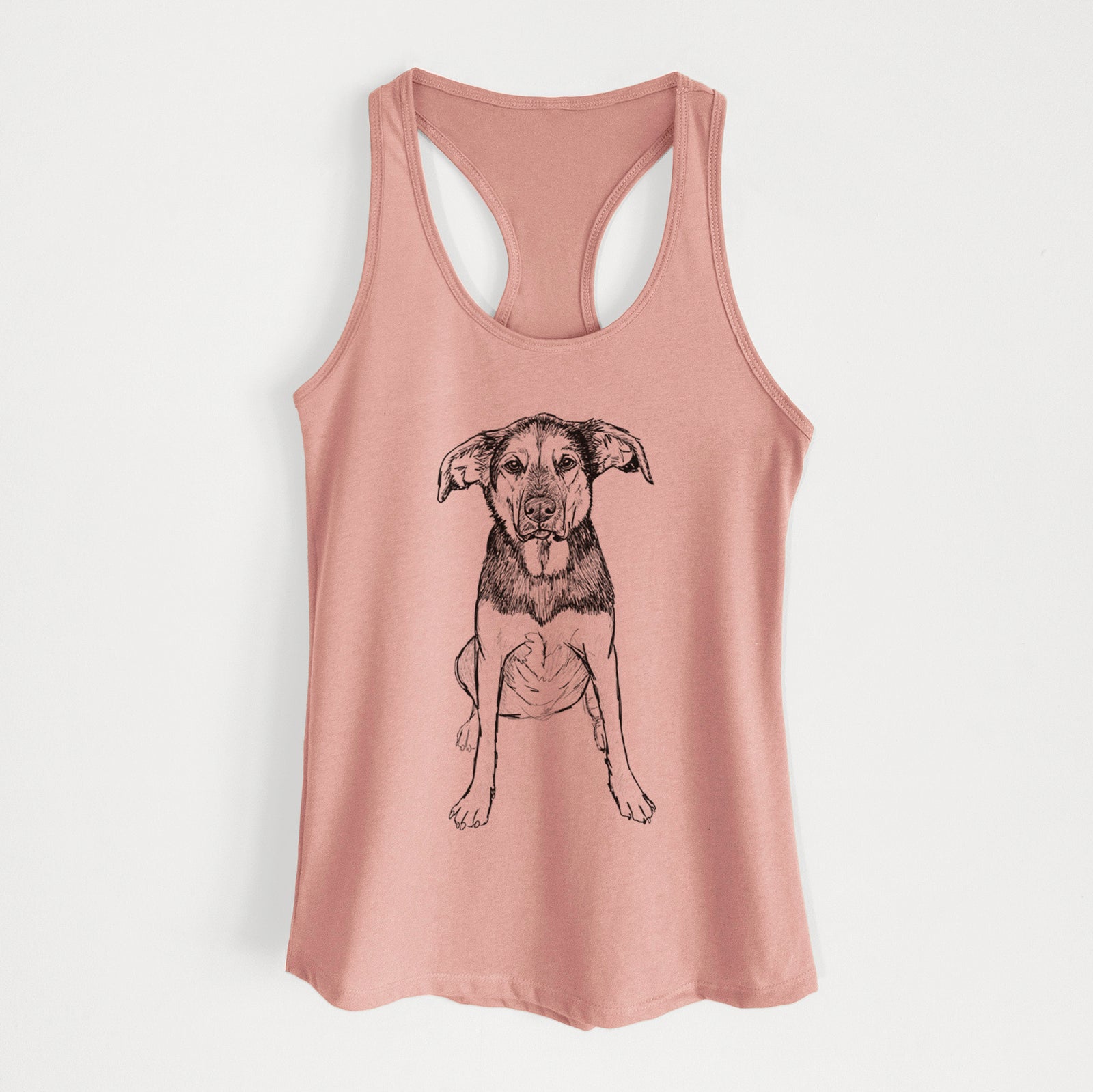 Doodled Gunner the Hound Mix - Women's Racerback Tanktop