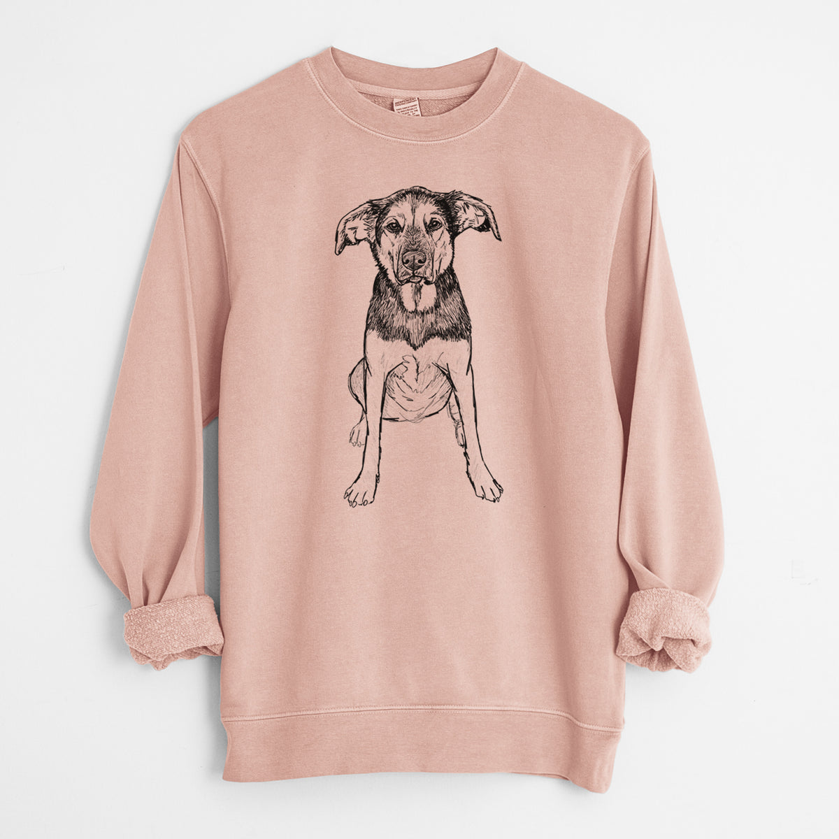 Doodled Gunner the Hound Mix - Unisex Pigment Dyed Crew Sweatshirt