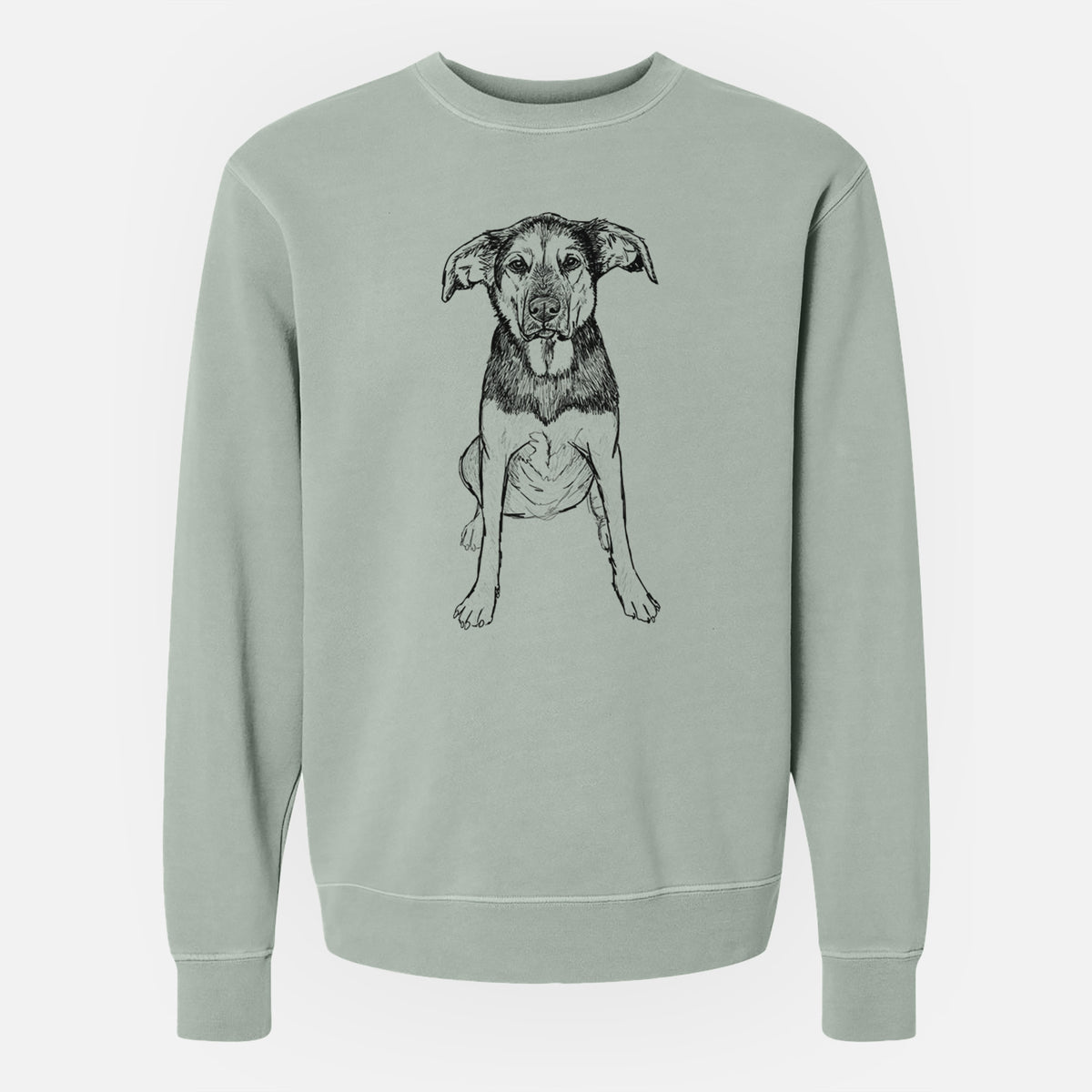 Doodled Gunner the Hound Mix - Unisex Pigment Dyed Crew Sweatshirt