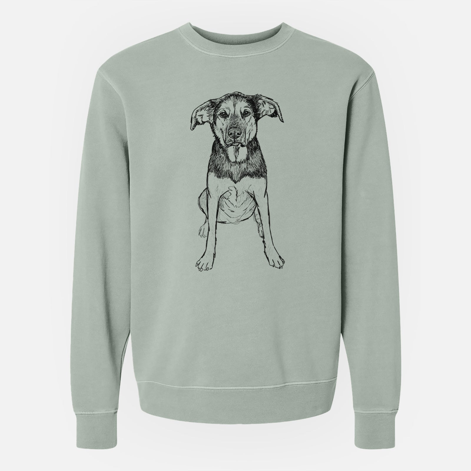 Doodled Gunner the Hound Mix - Unisex Pigment Dyed Crew Sweatshirt