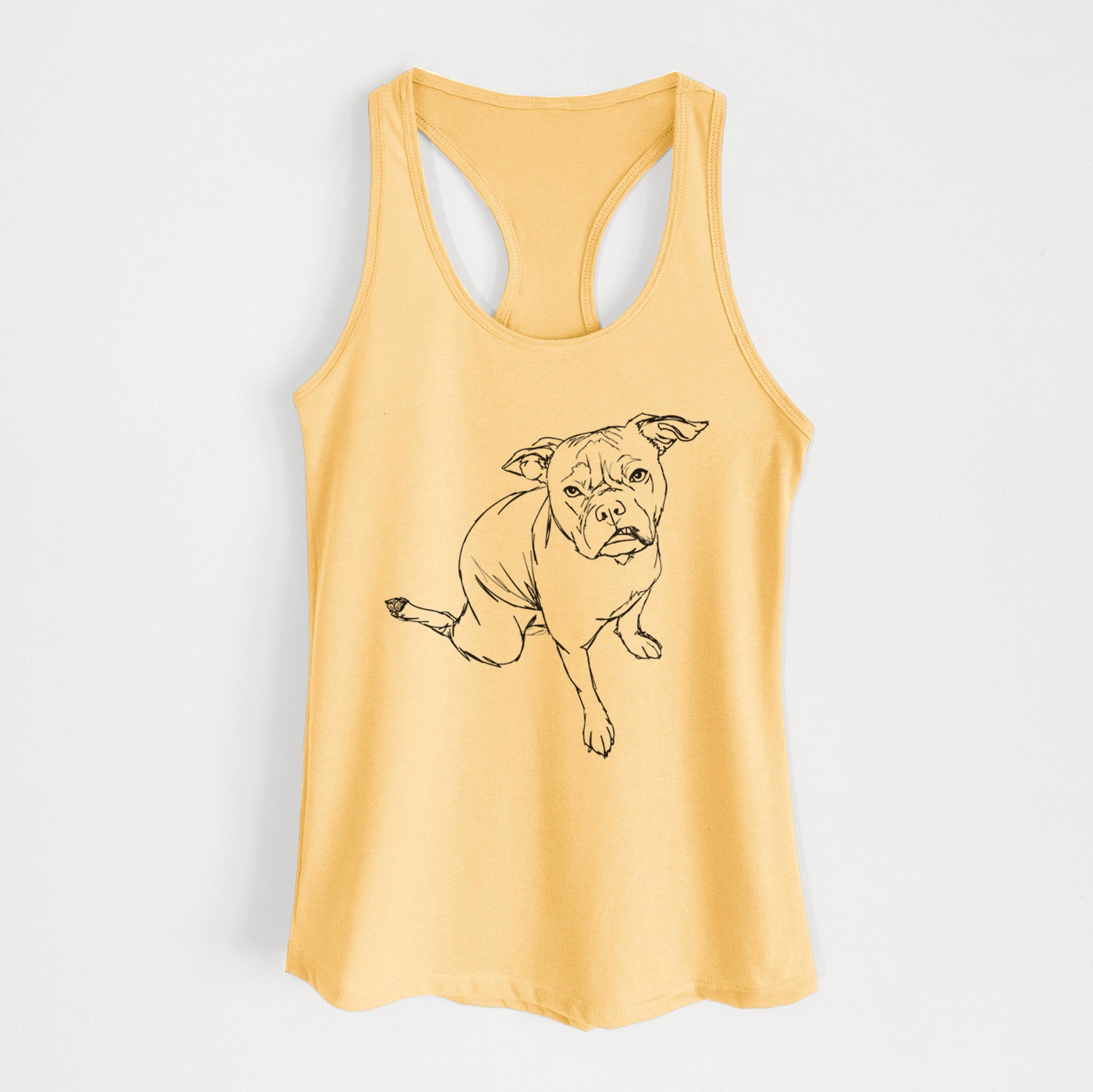 Doodled Gus the French Bulldog Staffy Mix - Women's Racerback Tanktop