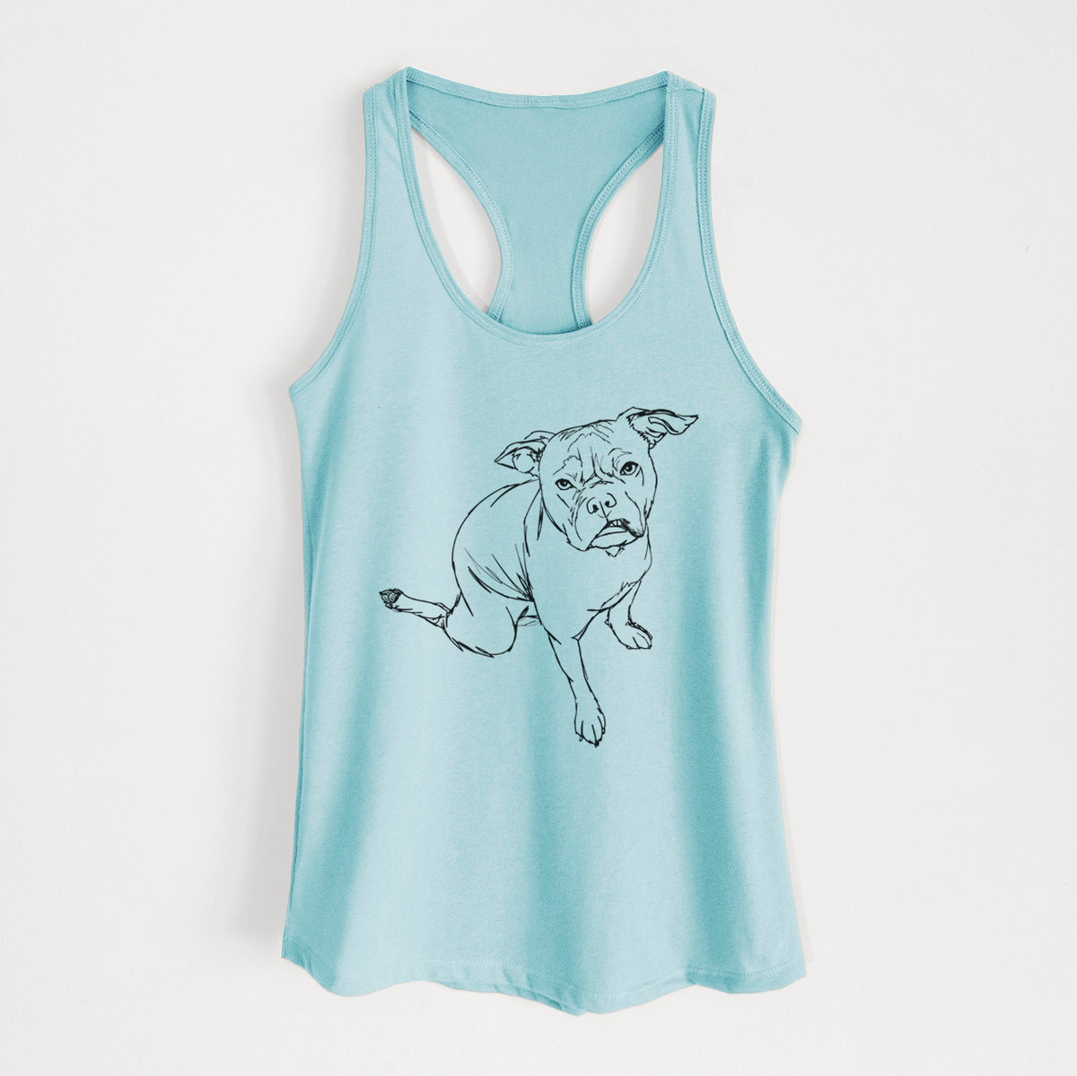 Doodled Gus the French Bulldog Staffy Mix - Women&#39;s Racerback Tanktop