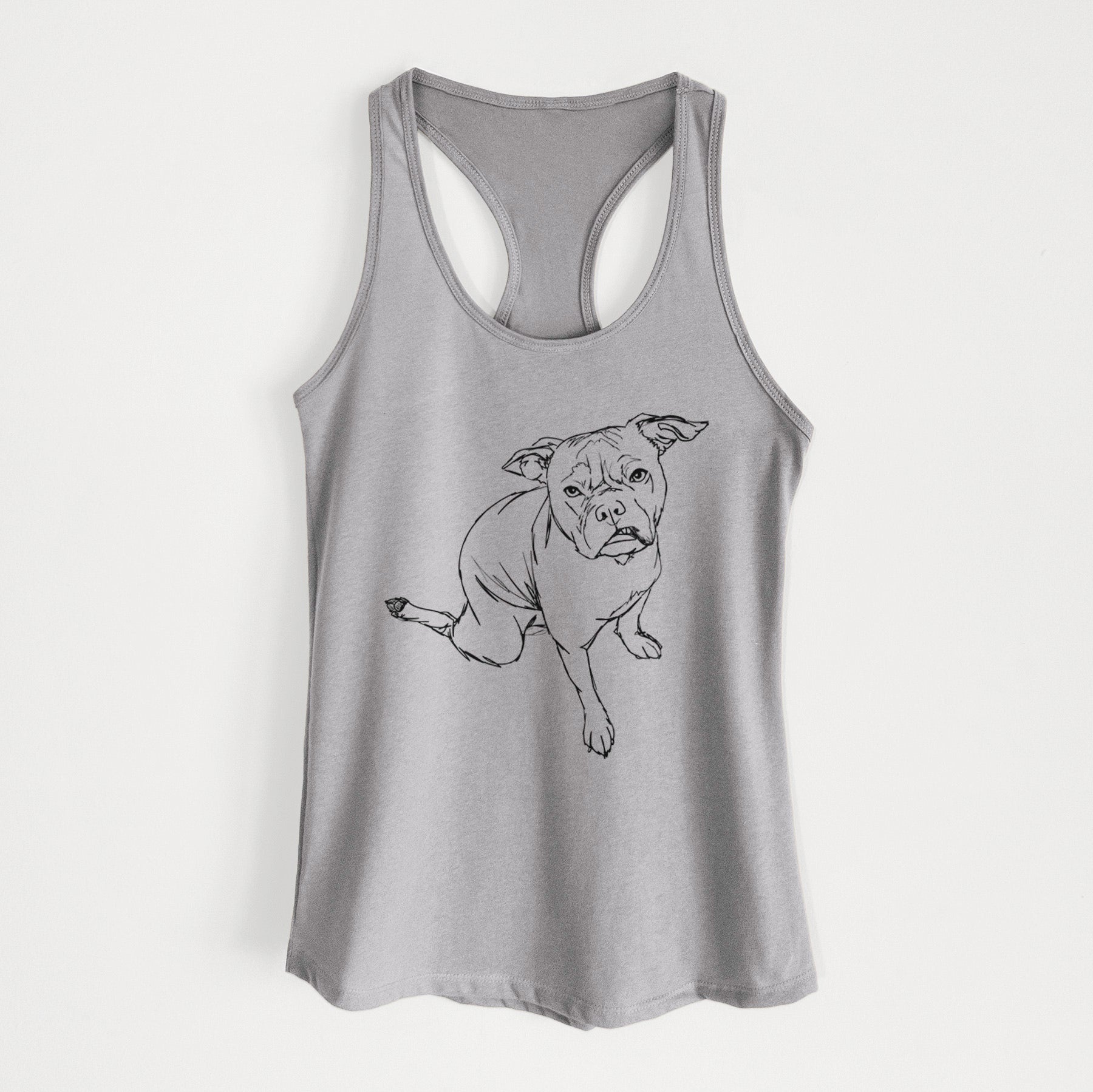 Doodled Gus the French Bulldog Staffy Mix - Women's Racerback Tanktop