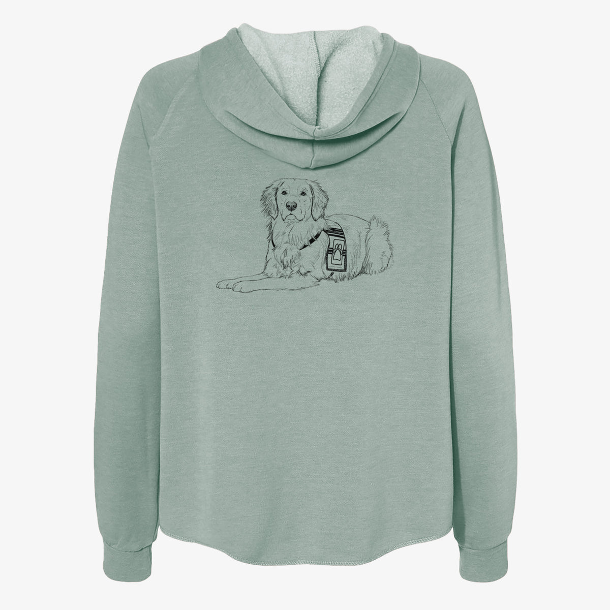 Doodled Gus the Golden Retriever - Women's Cali Wave Zip-Up Sweatshirt