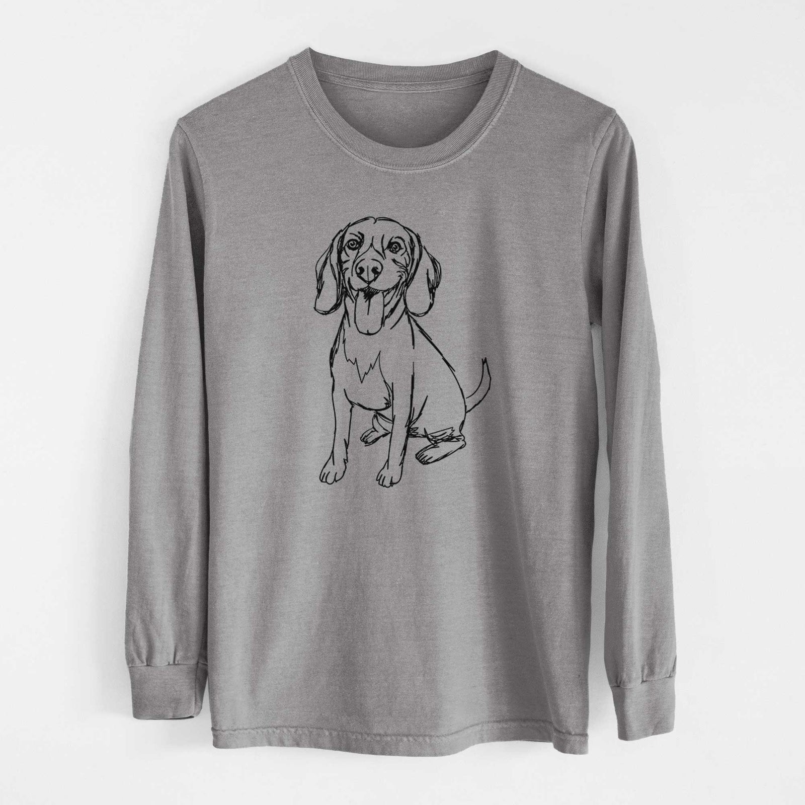Doodled Halo the Beagle - Heavyweight 100% Cotton Long Sleeve