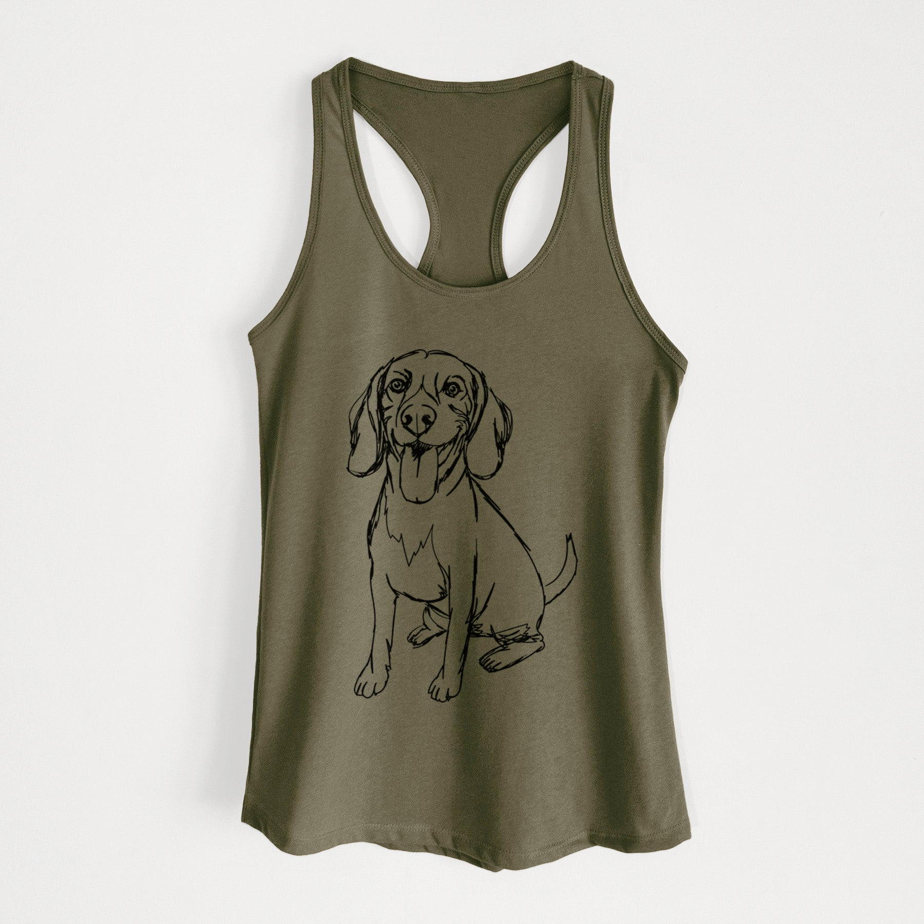 Doodled Halo the Beagle - Women's Racerback Tanktop