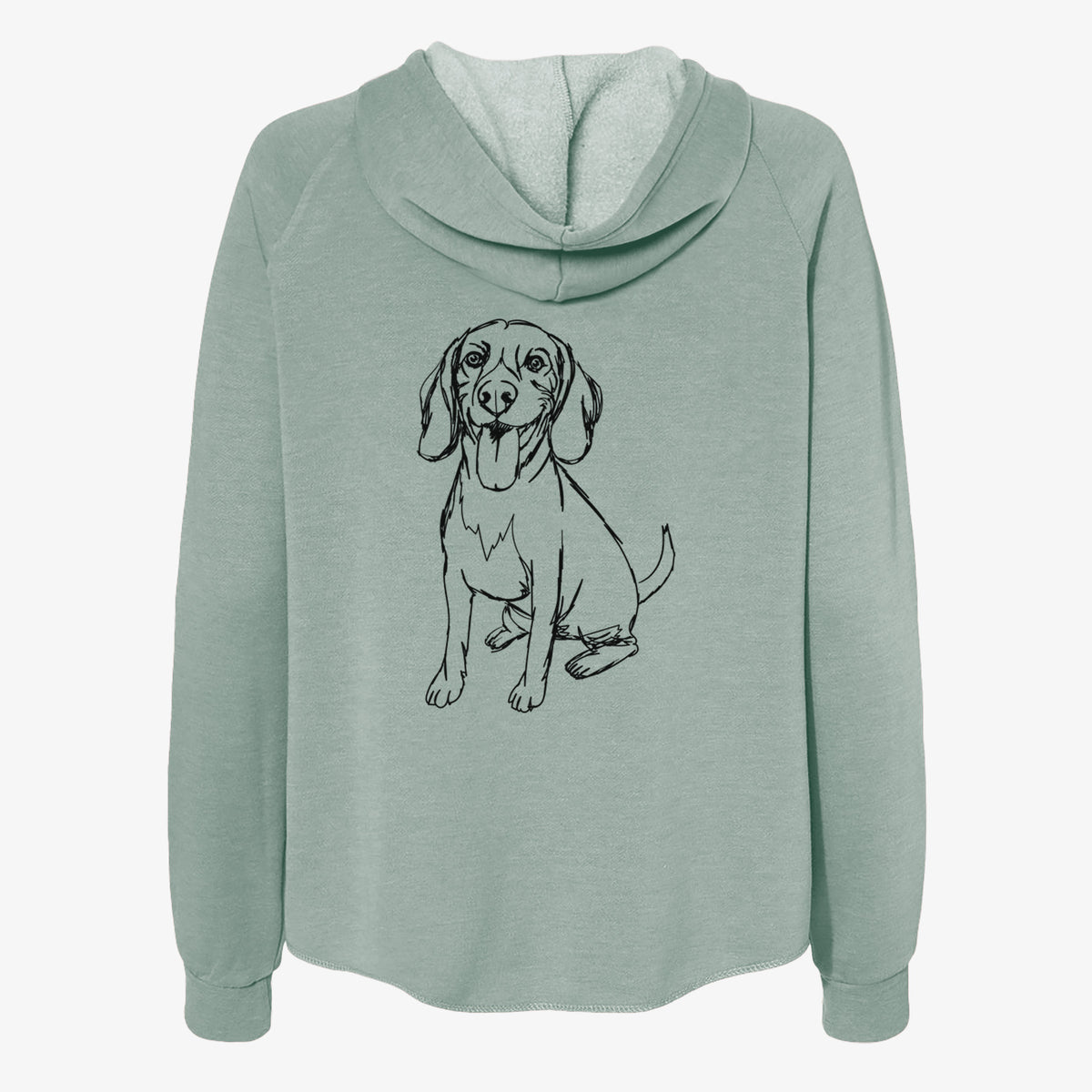Doodled Halo the Beagle - Women's Cali Wave Zip-Up Sweatshirt